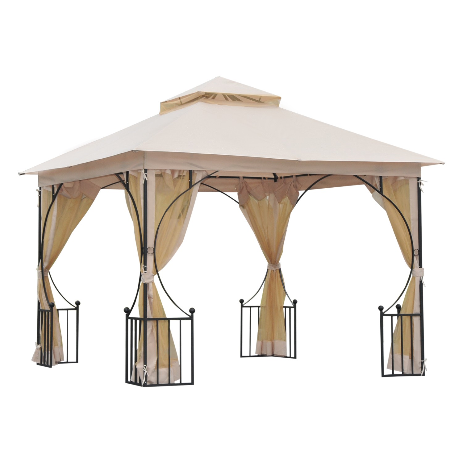Outsunny Gazebo Party Tent Canopy Sun Shade for Patio Garden 3x3(m)