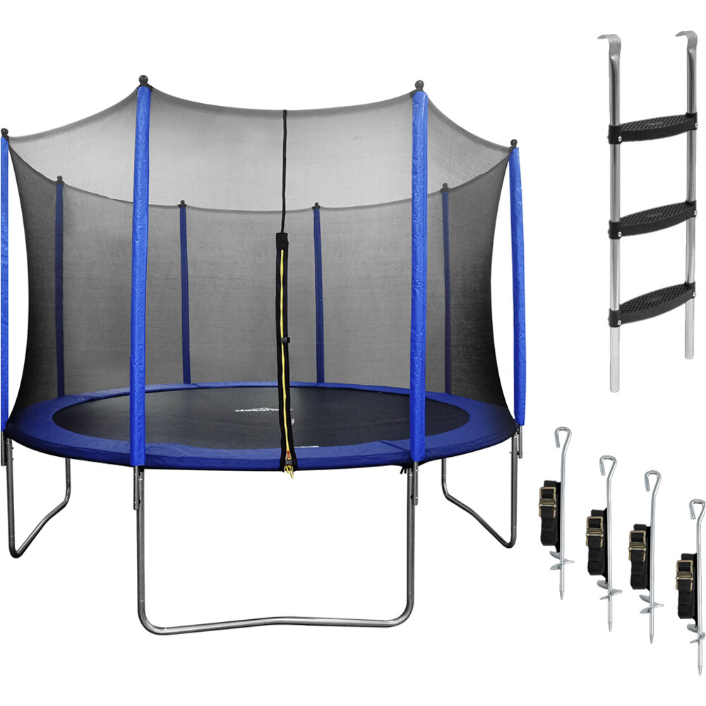 3.6m / 12ft Trampoline, Enclosure Net, Ladder & Anchors 150KG Max Garden Jump