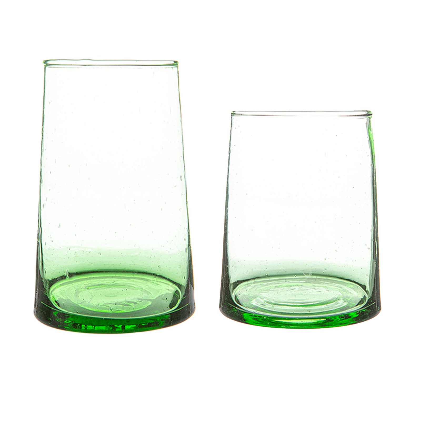 12 Piece Merzouga Recycled Glassware Set Highball Glasses Whisky Tumblers Green