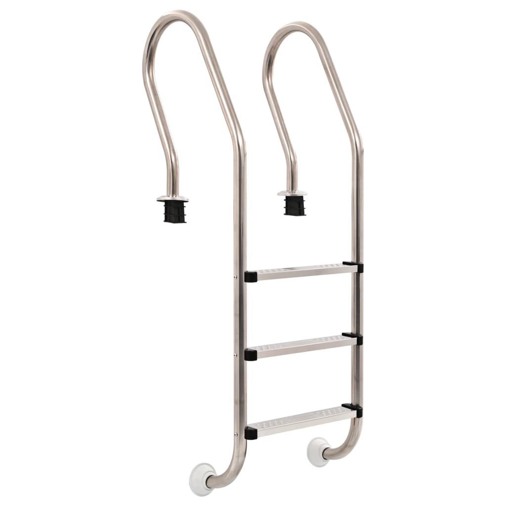 Pool Ladder 3 Steps Stainless Steel 304 120cm Non-Slip Swimming Dock vidaXL