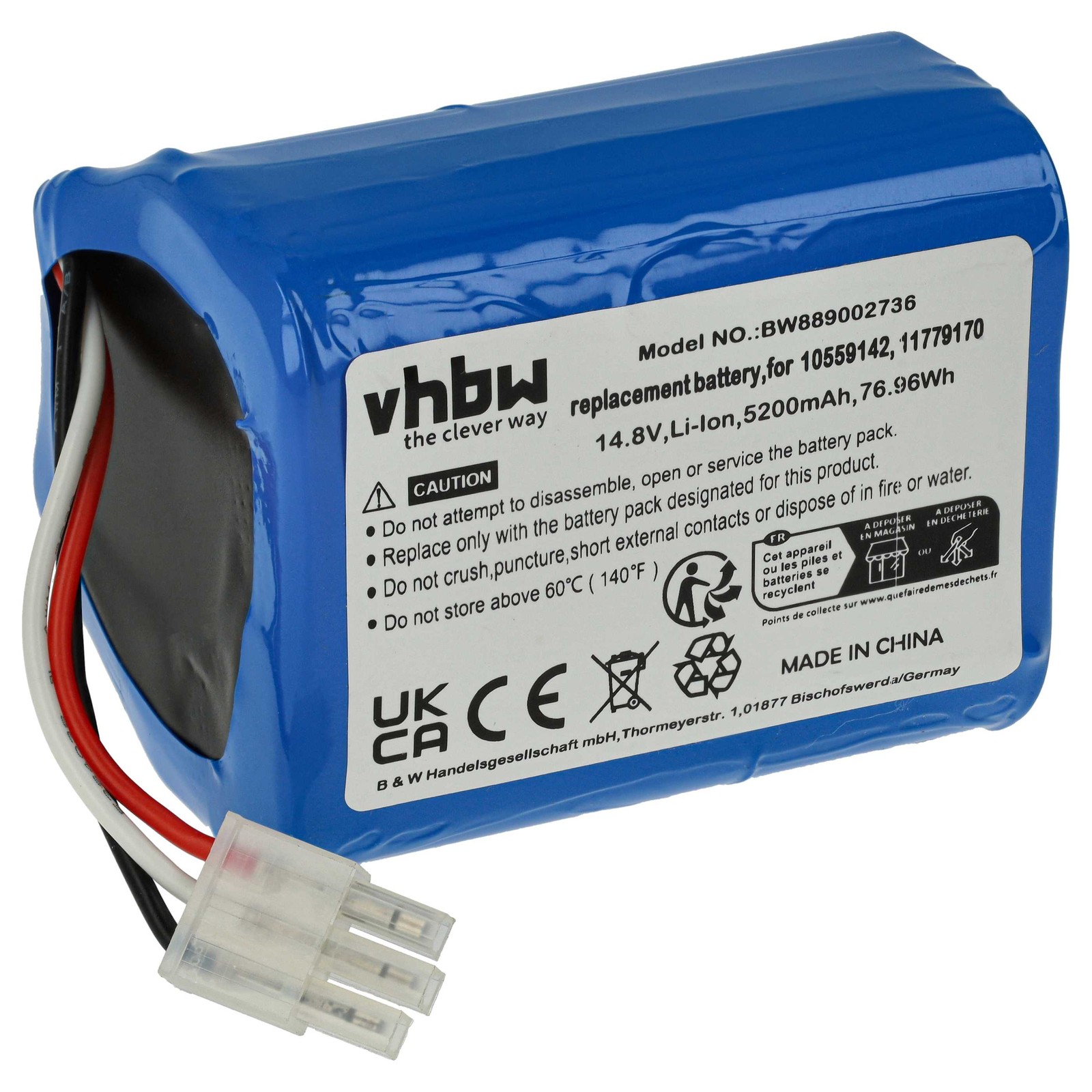 Battery for Miele 11779170 10559142 5200mAh 14.8V