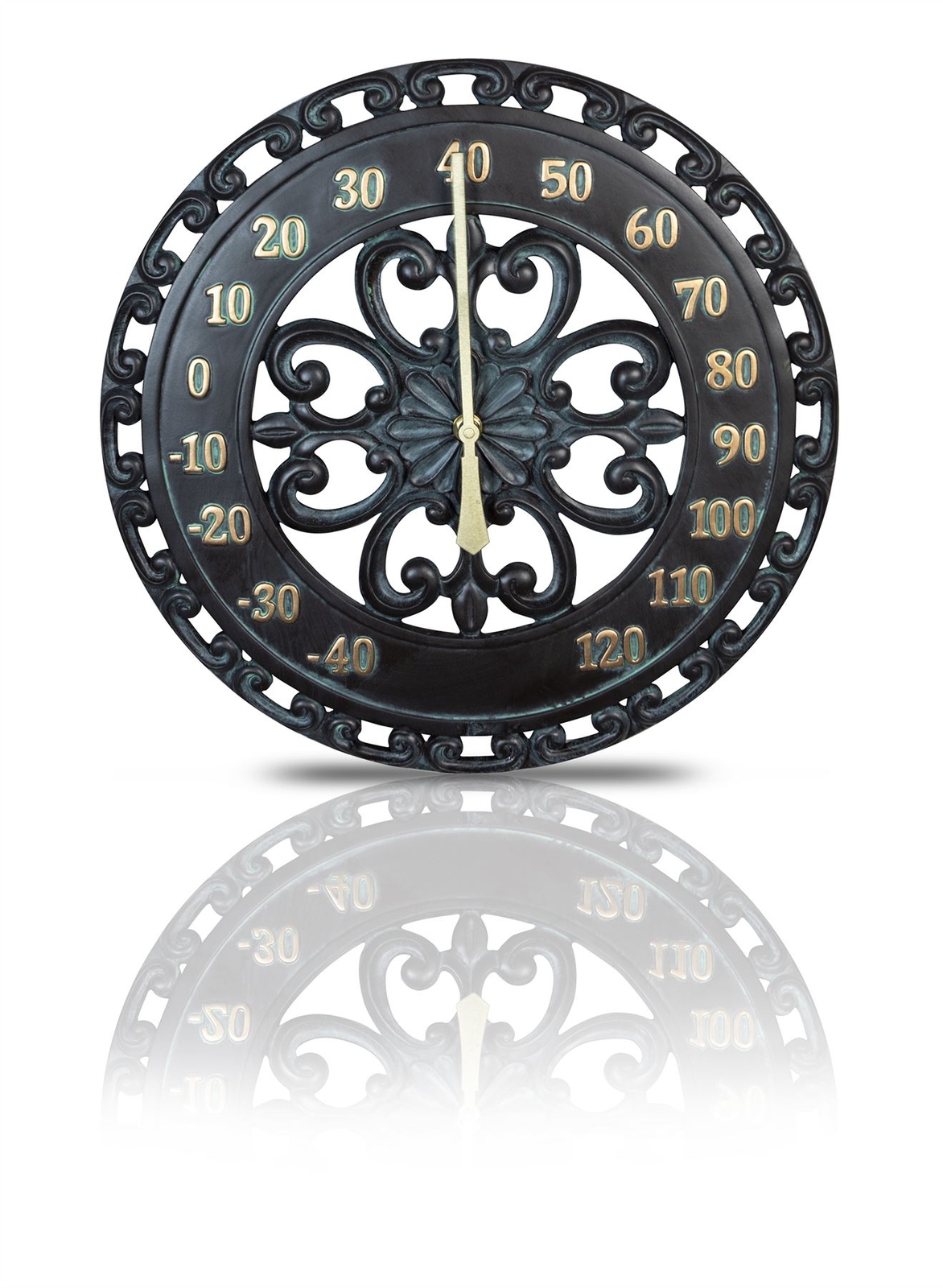 Vintage Garden Wall Thermometer Indoor Outdoor Open Face 33cm Weatherproof