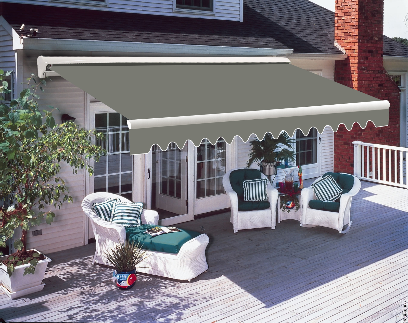 3.5x2.5M Outdoor Garden Retractable Awning Half Cassette Electric Canopy Grey