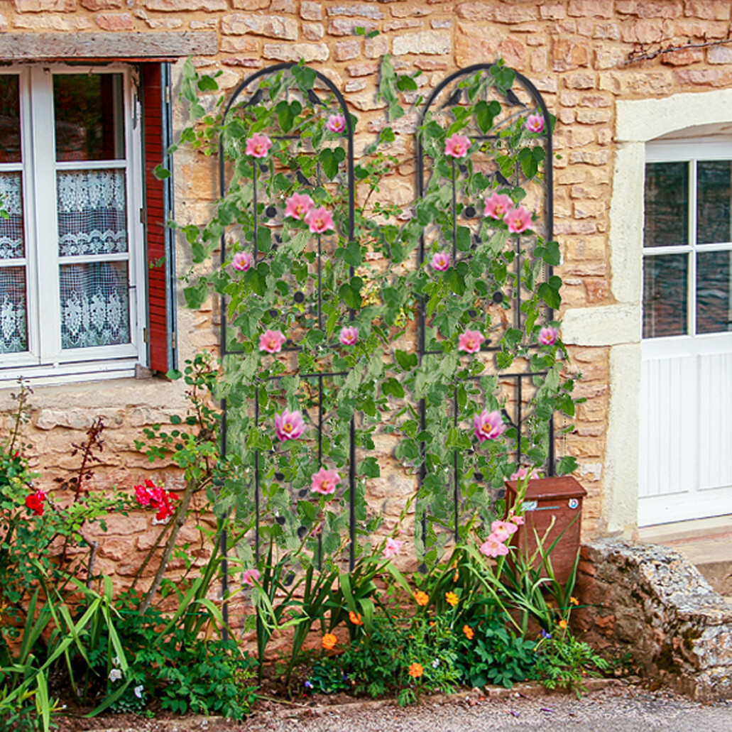 83x20in Metal Garden Trellis Climbing Plant Support Wire Grid Panel Stake Fence