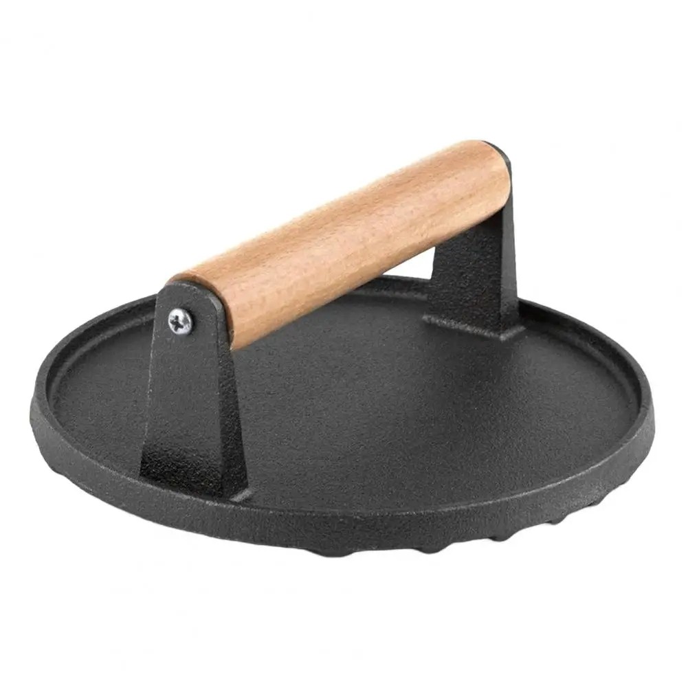 Meat for Grilling Round Cast Iron Bacon Burger with5345