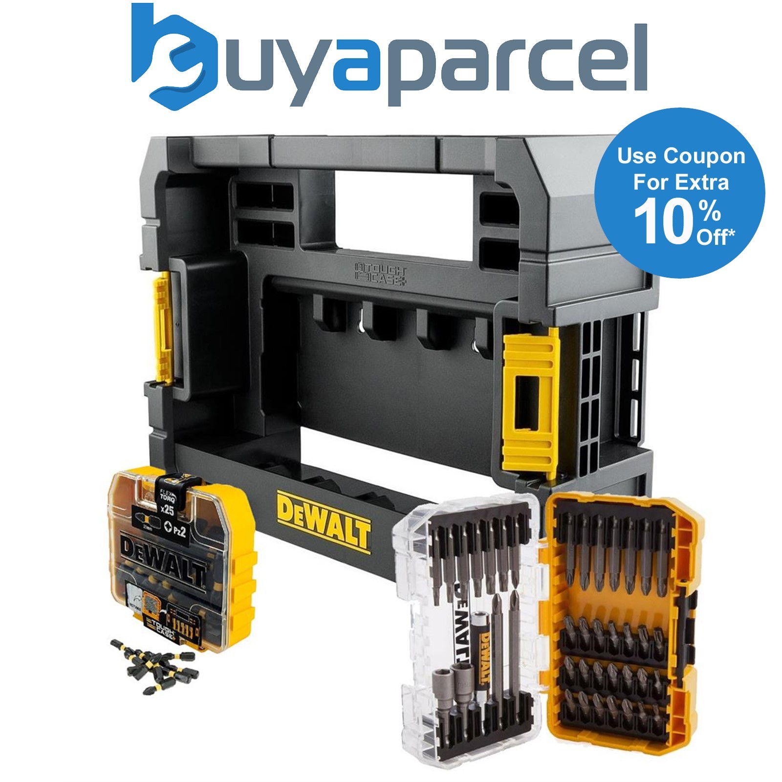 Dewalt FLEXTORQ 65 Piece Impact Screwdriver Bit Set + Tough Case TStak Caddy