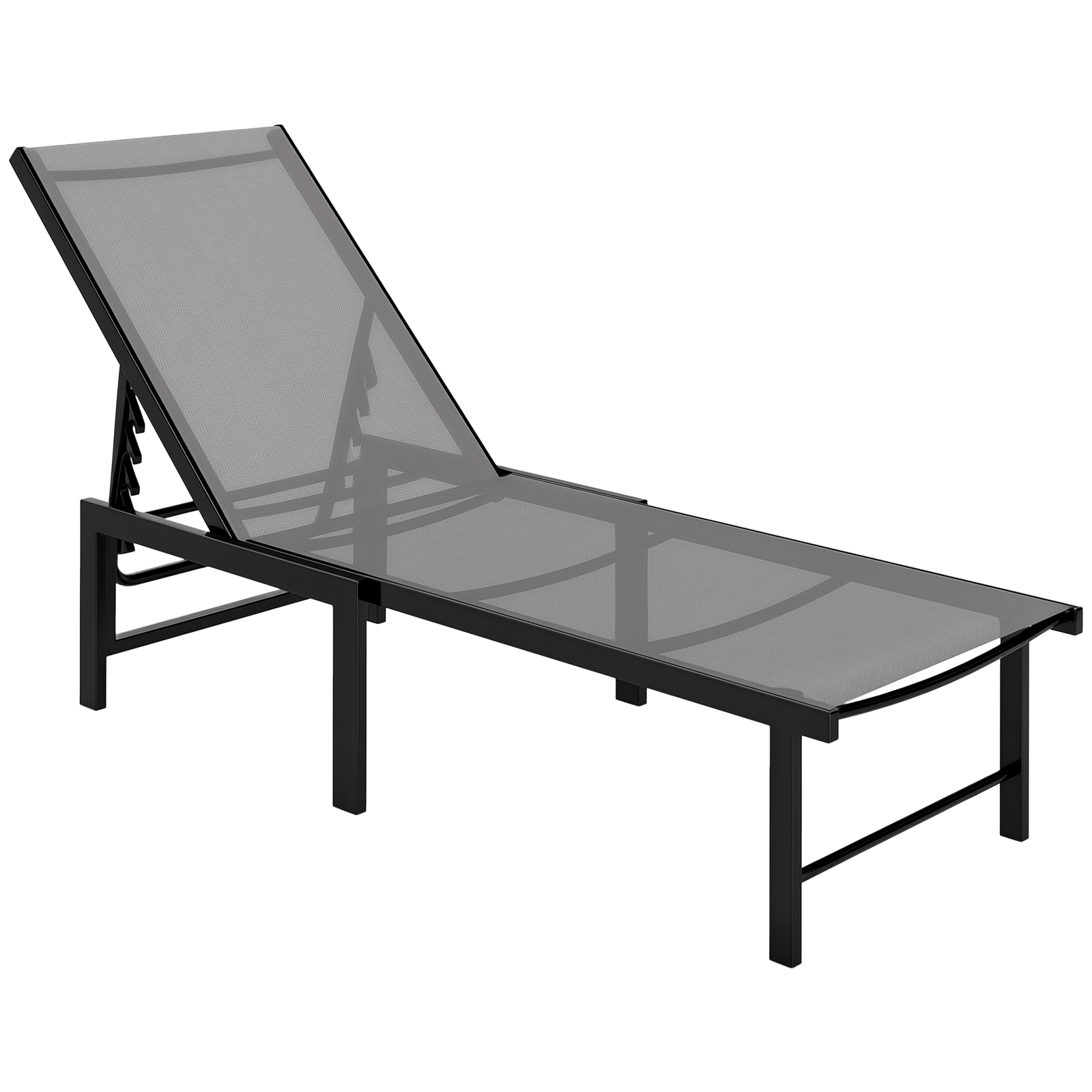 Outsunny Sun Lounger, 5-Level Reclining Sun Lounger Chair, Grey