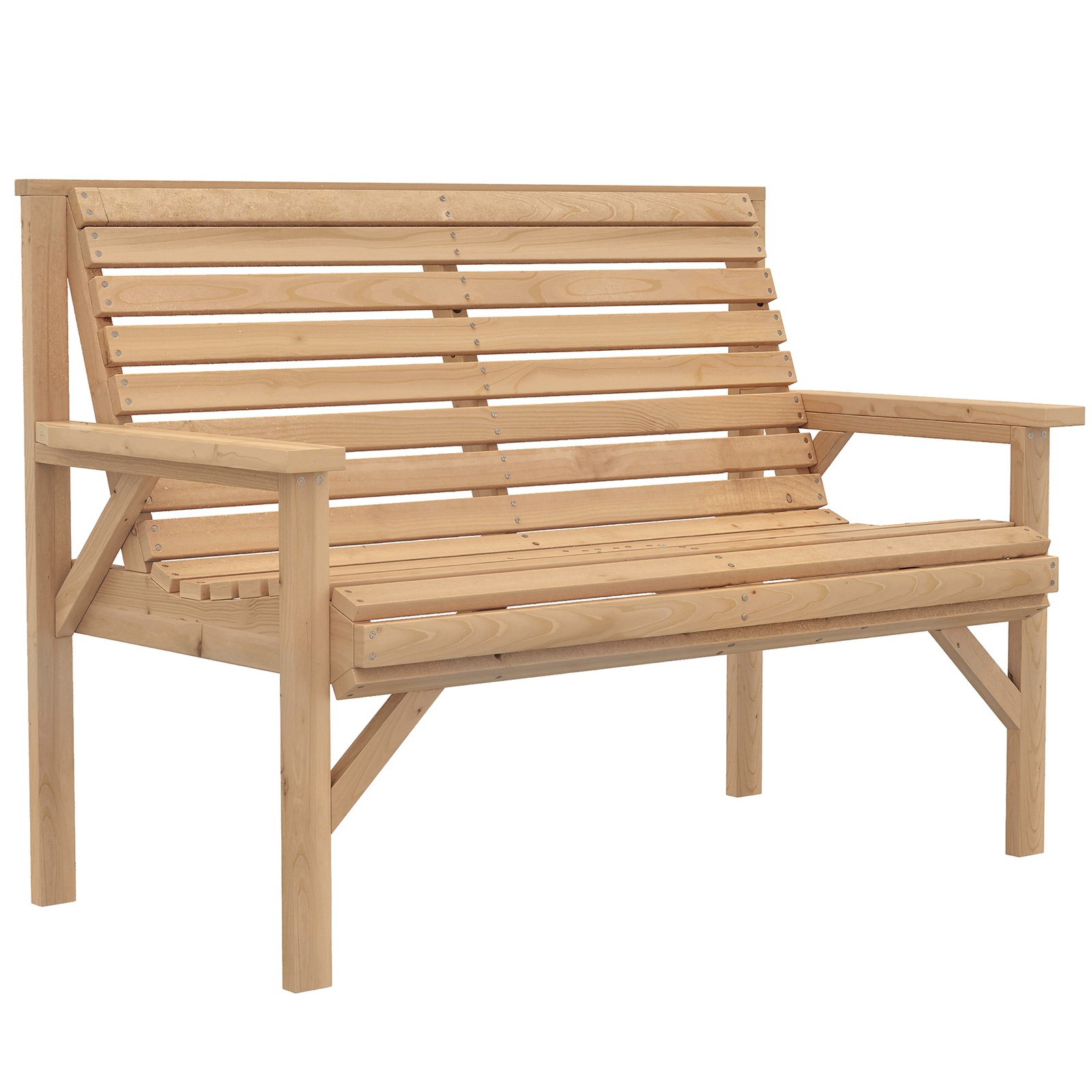 Outsunny Wooden Garden Bench 2 Seater, Patio Bench for Indoor Outdoor