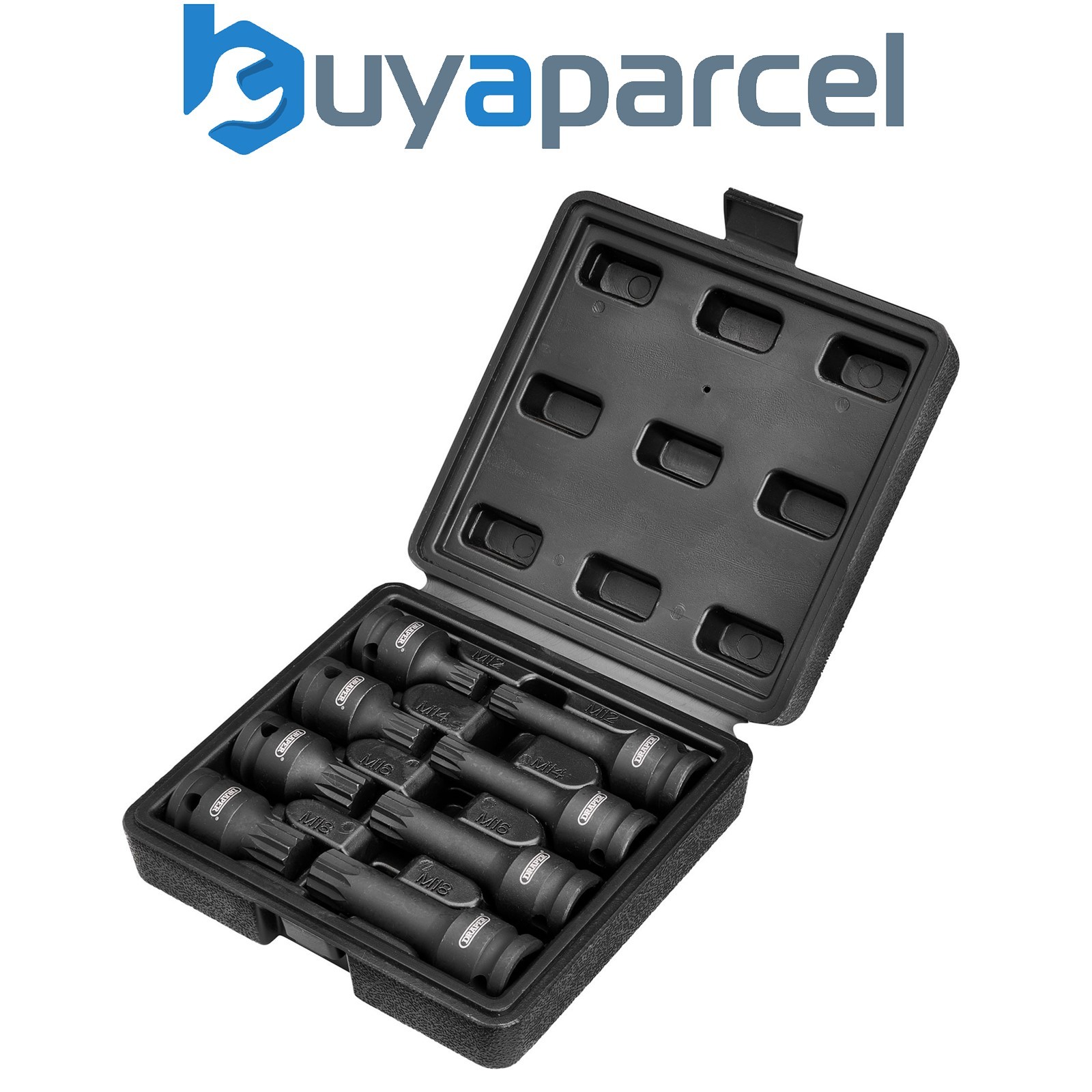 Draper 49460 Tamper Proof Impact Spline Set, 1/2" Sq. Dr. (8 Piece)