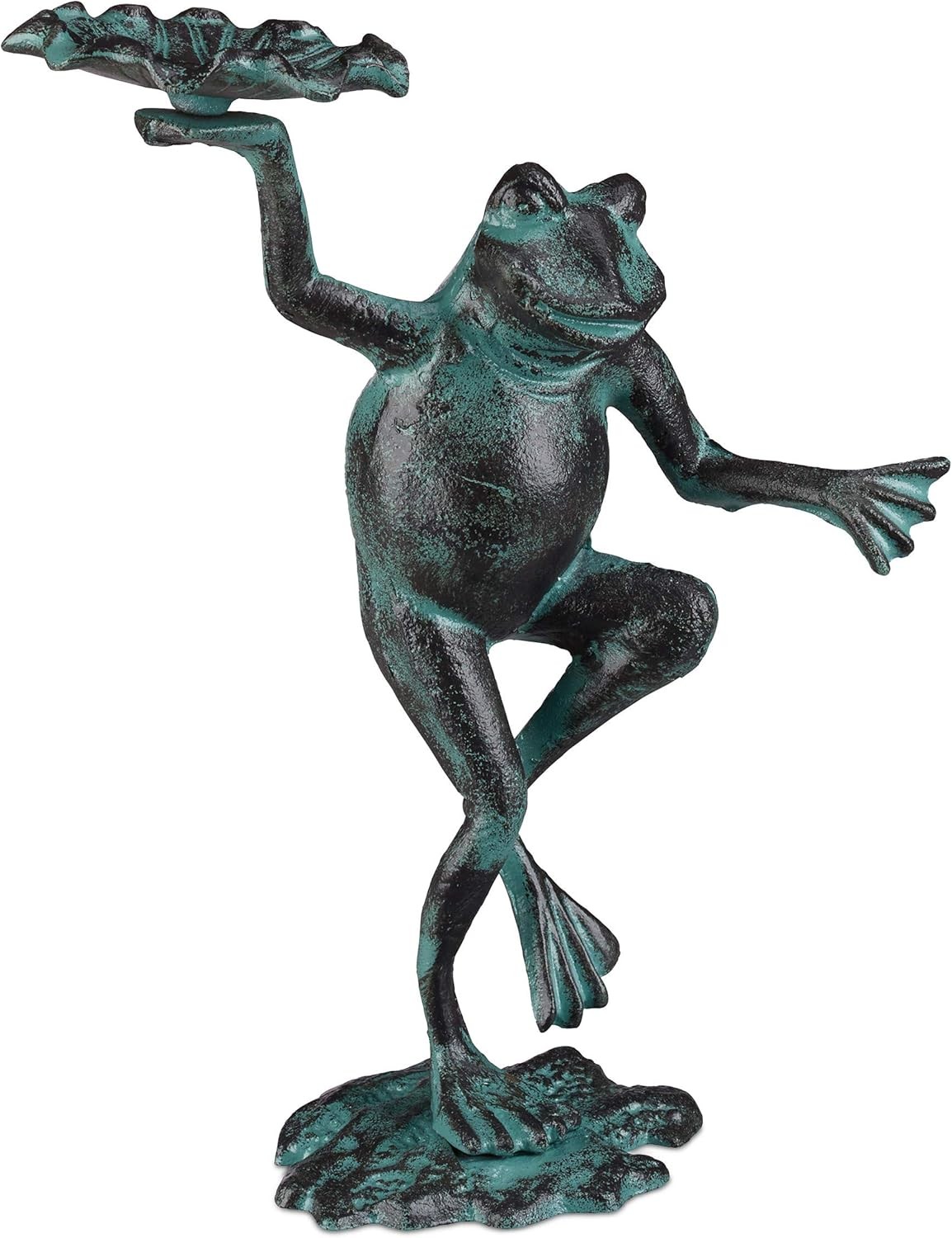 Relaxdays Garden Frog Figurine, Weatherproof, In- & Outdoor Toad, For Balcony,