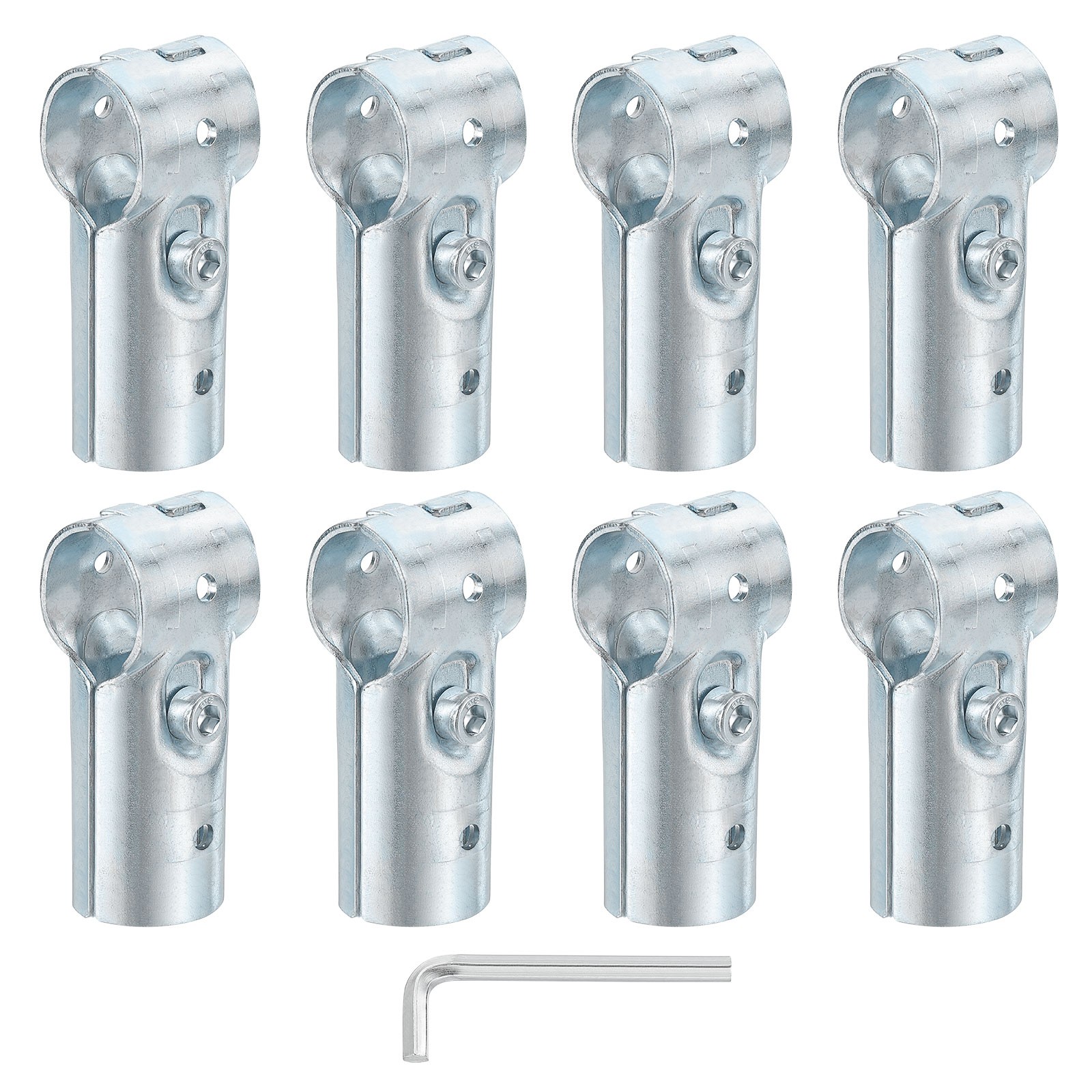 8Pcs Tee Pipe Clamp Connector, 2 Way End Rail Clamps Fit OD 1-1/4" (32mm) Tube