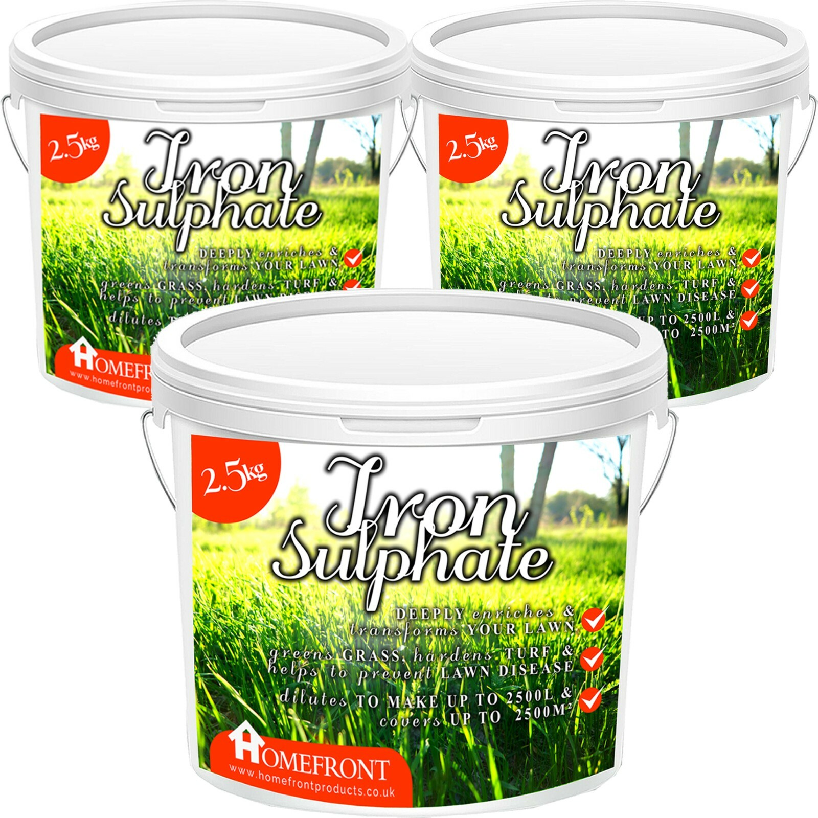 Homefront Lawn Fertiliser 7.5kg Pure Lawn Iron Tonic Sulphate Grass Feed 7500m2