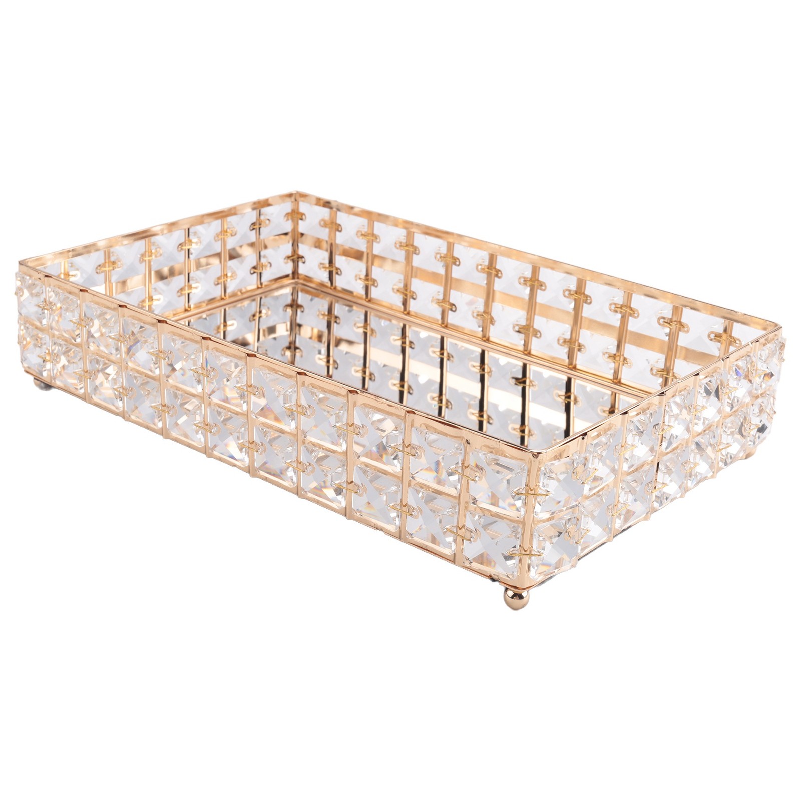 1PC Square Crystal Tray Household Storage Pallet Fruit Container Snacks4838