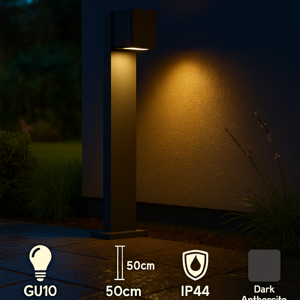Outdoor Garden Bollard Pathway Post Light Kanlux GORI 50 GU10 IP44 LED