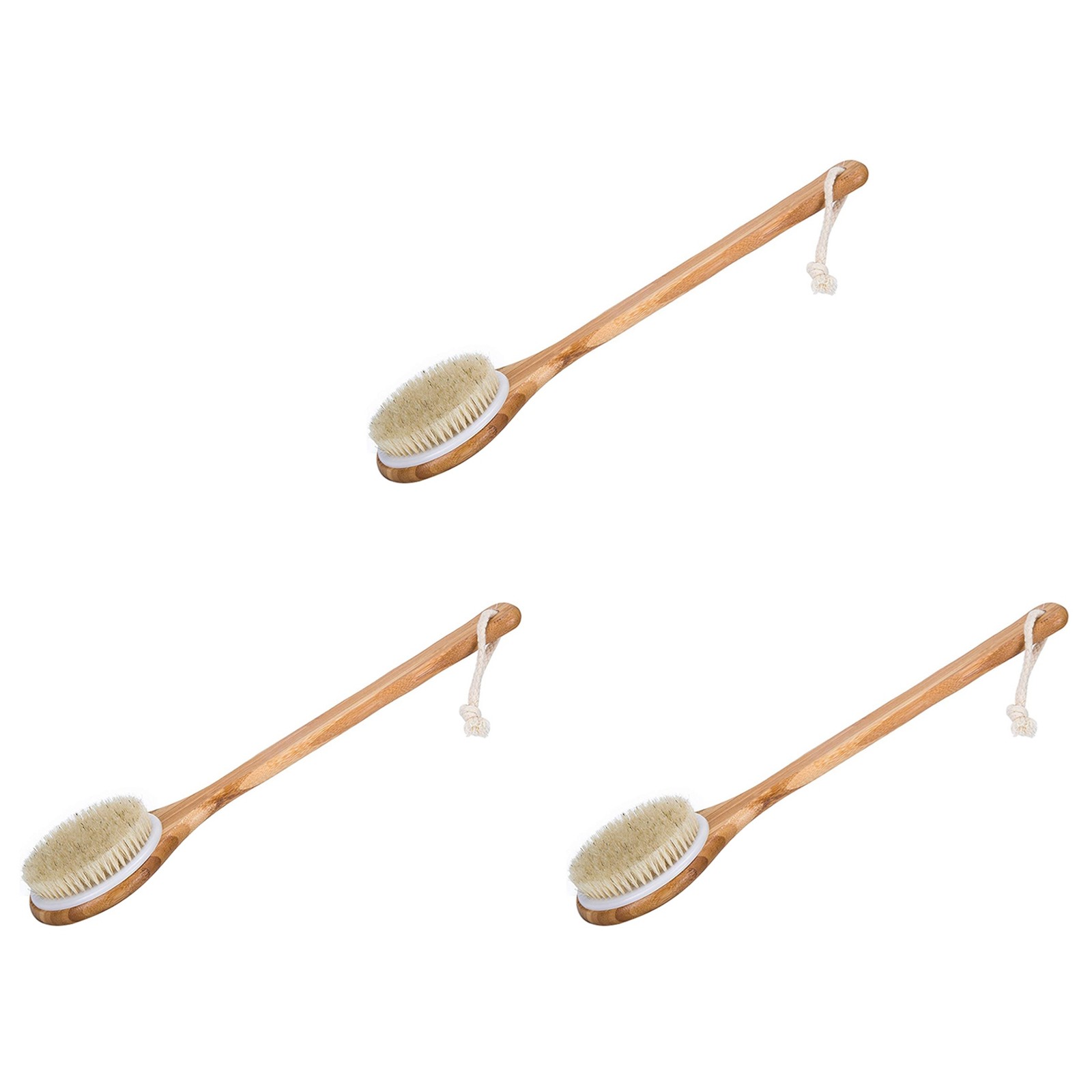 3X Best Bath Dry Body Brush -Natural Boar Bristles Shower Back Scrubber4998