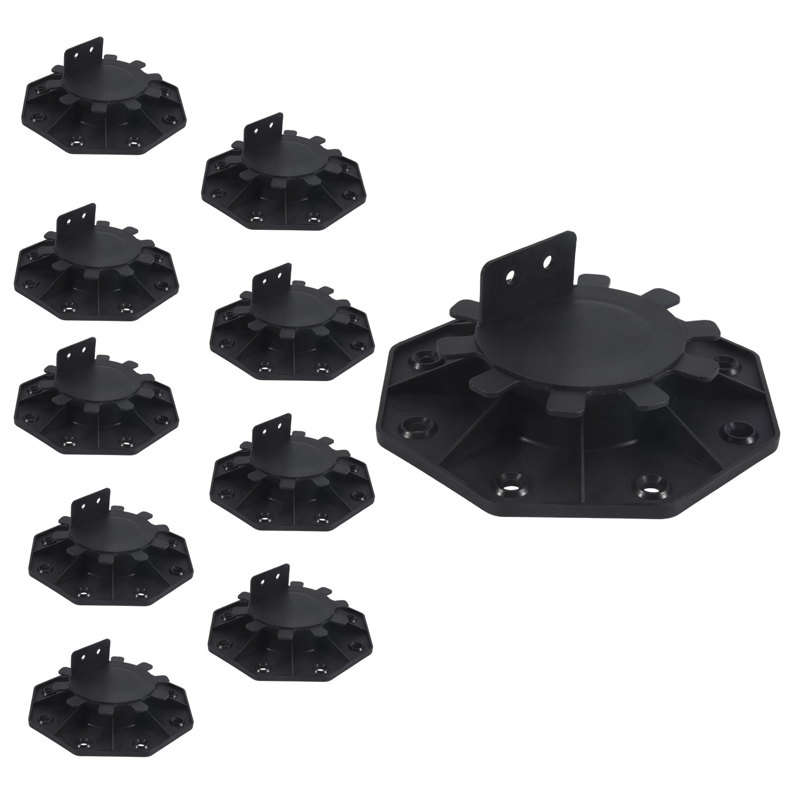 10Pack Adjustable Deck Support Pedestal Deck Foundation Base Support for6051