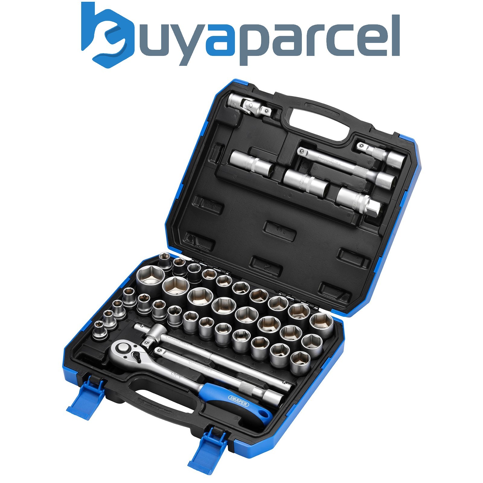 Draper 82136 Combined MM/AF Socket Set, 1/2" Sq. Dr. (41 Piece)