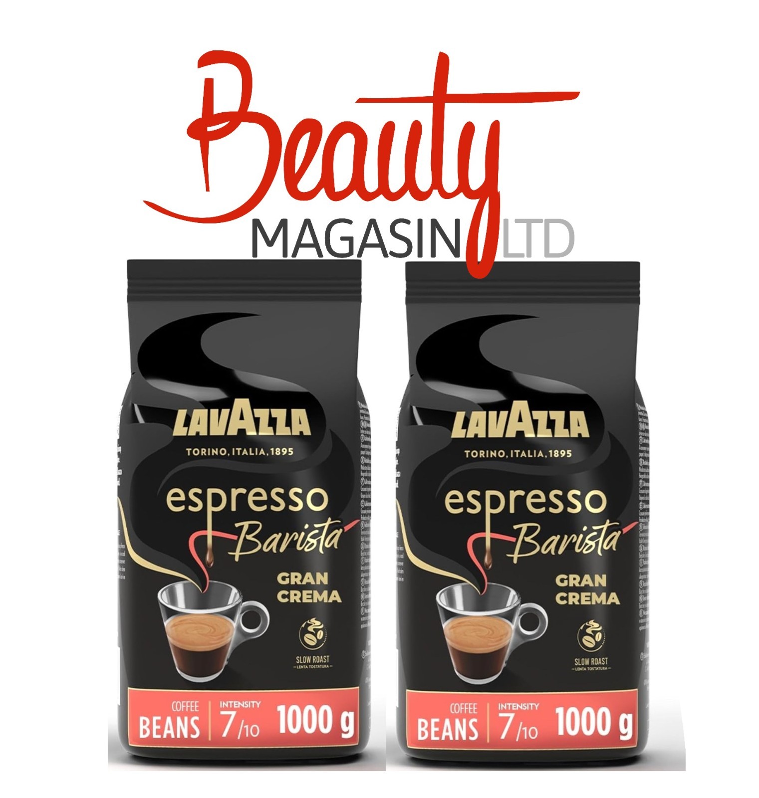 Lavazza Barista Gran Crema, Medium Roast Coffee Beans, 1 kg, (Pack of 2)
