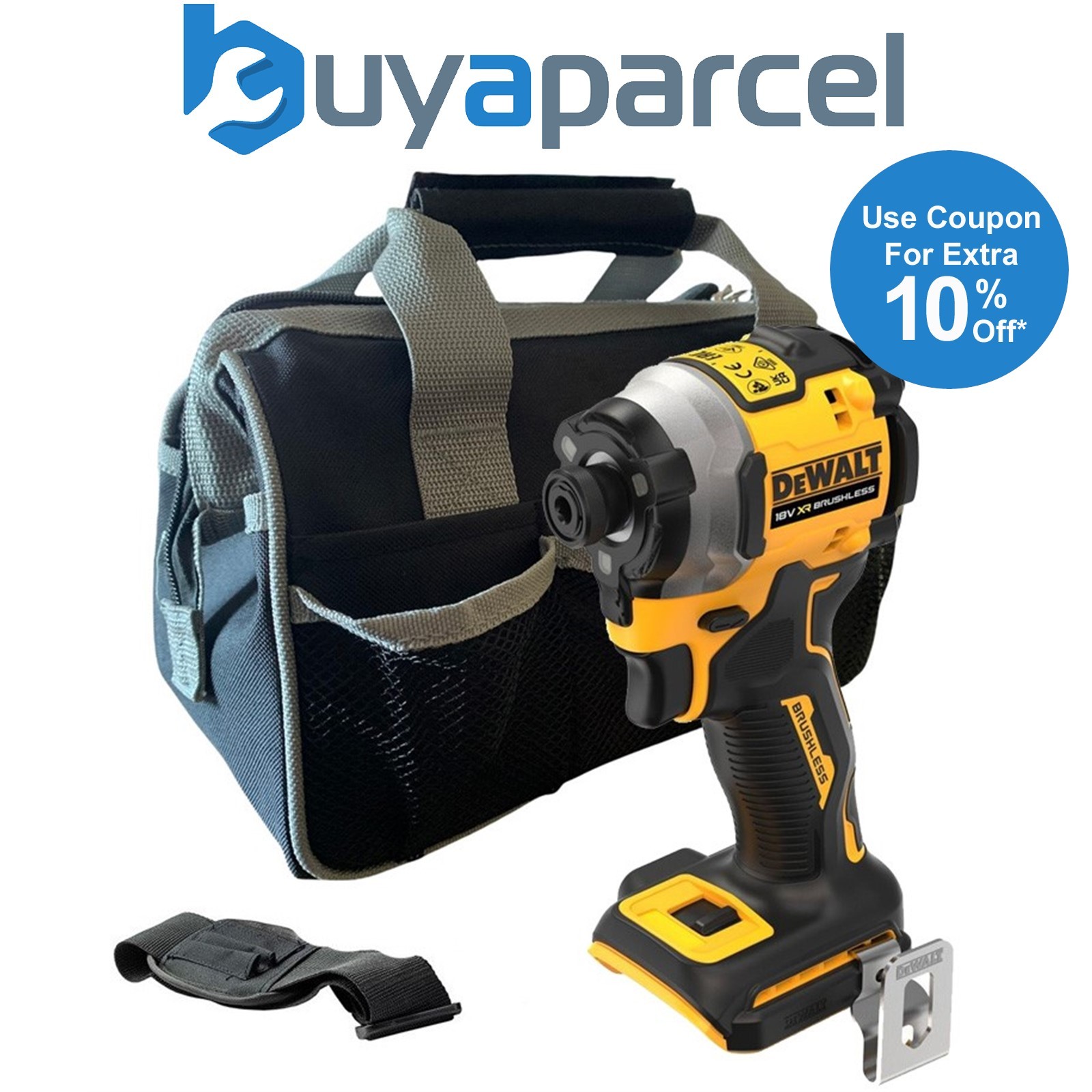 Dewalt DCF850N 18v XR Brushless Ultra Compact Impact Driver Bare + Tool Bag