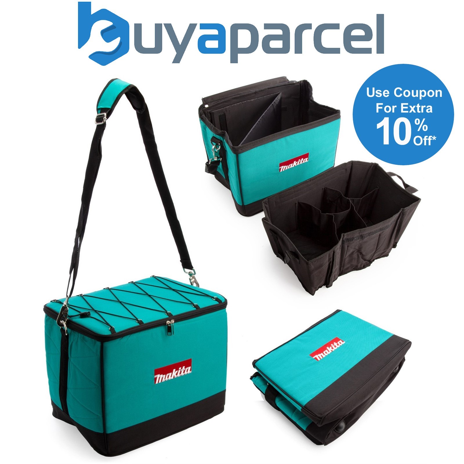 Makita 16" 41cm Canvas Nylon Hard Base Tool Bag Toolbox Toolbag + Shoulder Strap