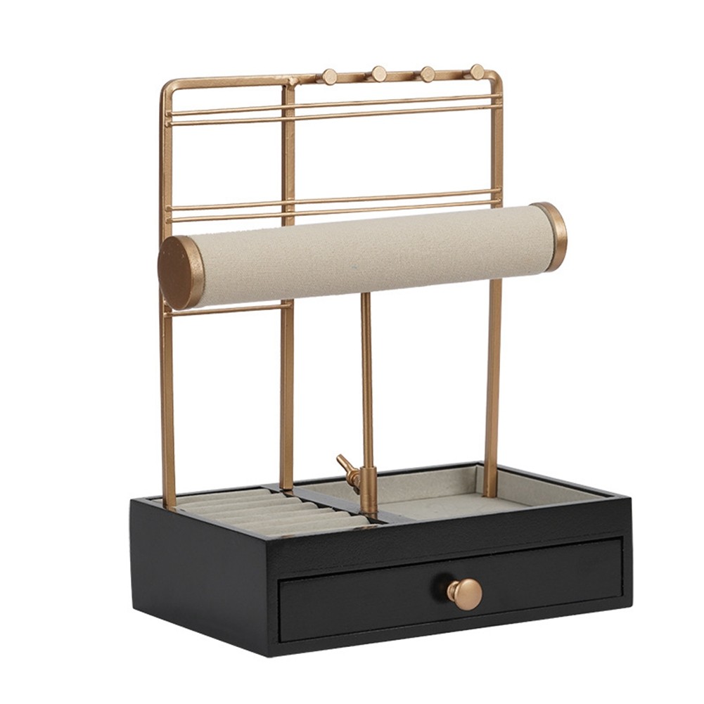 2 Tiers Black Capacity and Earring Storage Bracelet Necklace Display Rack2719