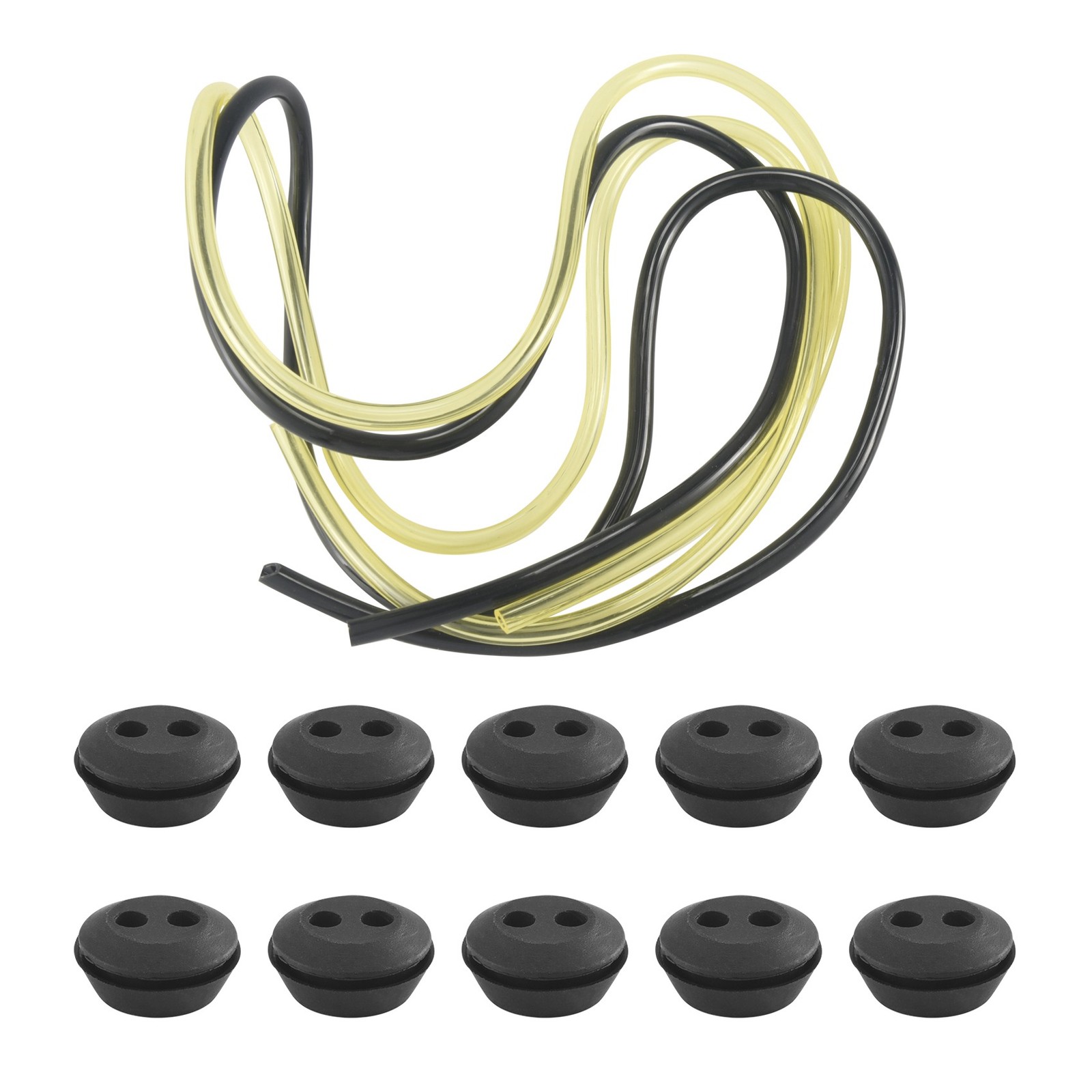 6X(10 Pcs 2 Holes Tank Grommet Rubber with Line Pipe for Brush8136