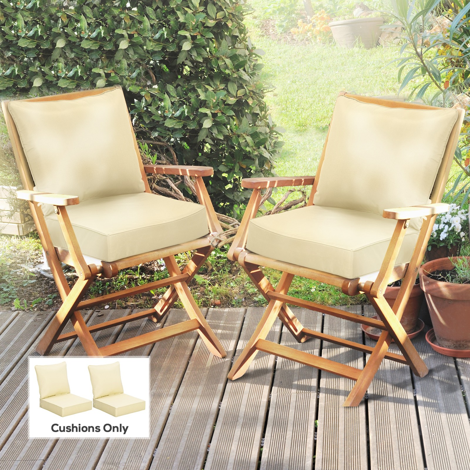 Outdoor 4 Pieces Seat and Back Cushion Set Patio Chair Replacement Cushion