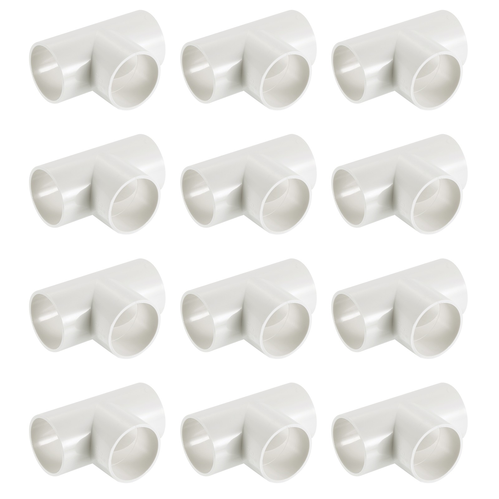 1-1/2" PVC Tee, 12Pcs 3 Way Elbow Connector Furniture Grade PVC Tee Elbow, White