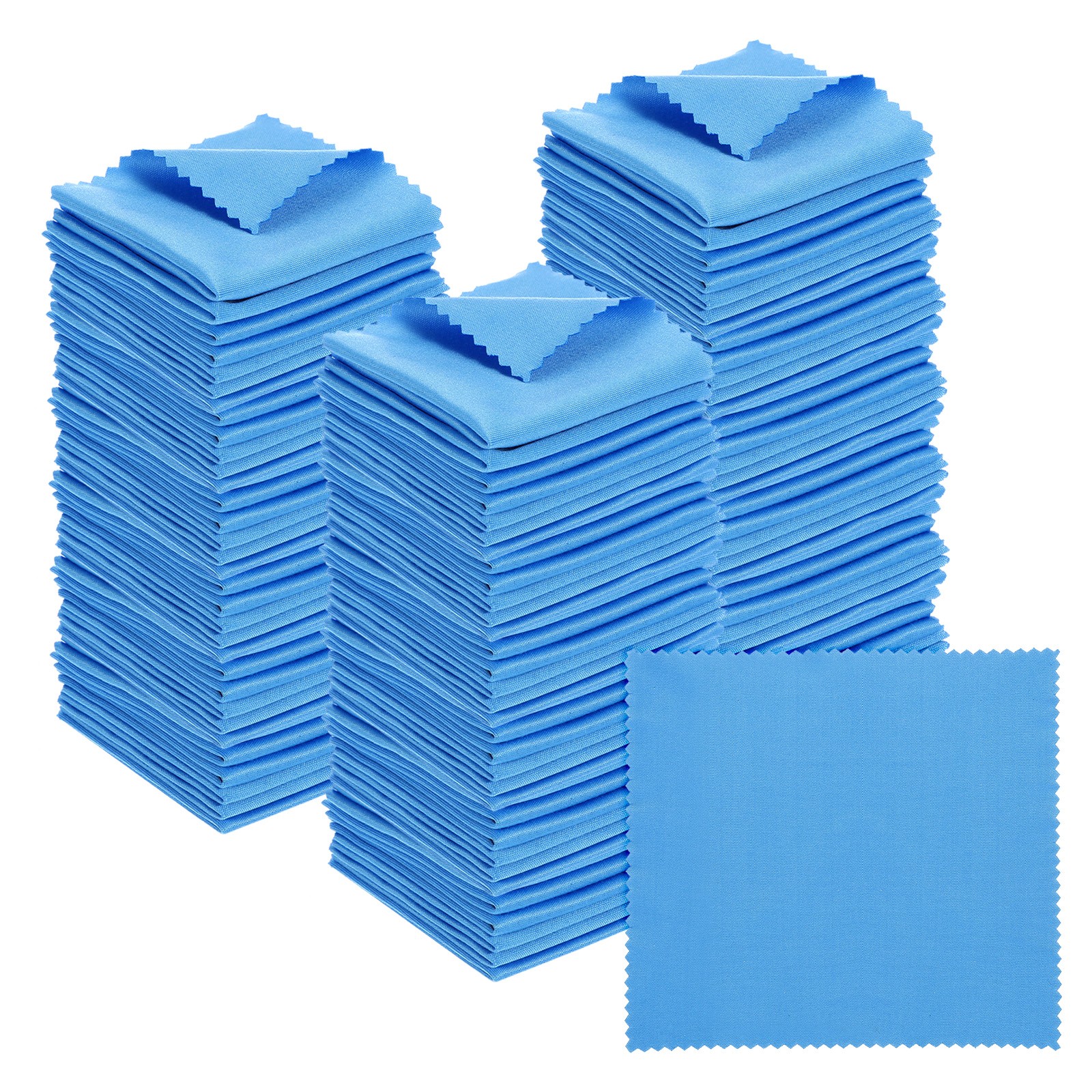 Eyeglass Microfiber Cleaning Cloth 5.5"x5.5", 100 Pack Glasses Cloth, Blue