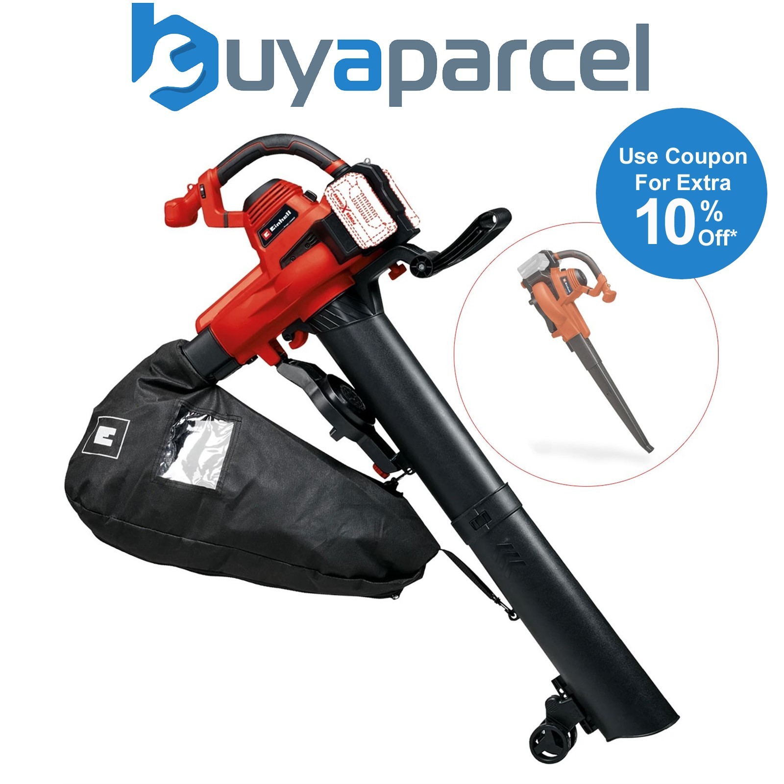 Einhell Twin 18v / 36v Cordless Leaf Blower + Vacuum PXC Power X-Change 45L Bag