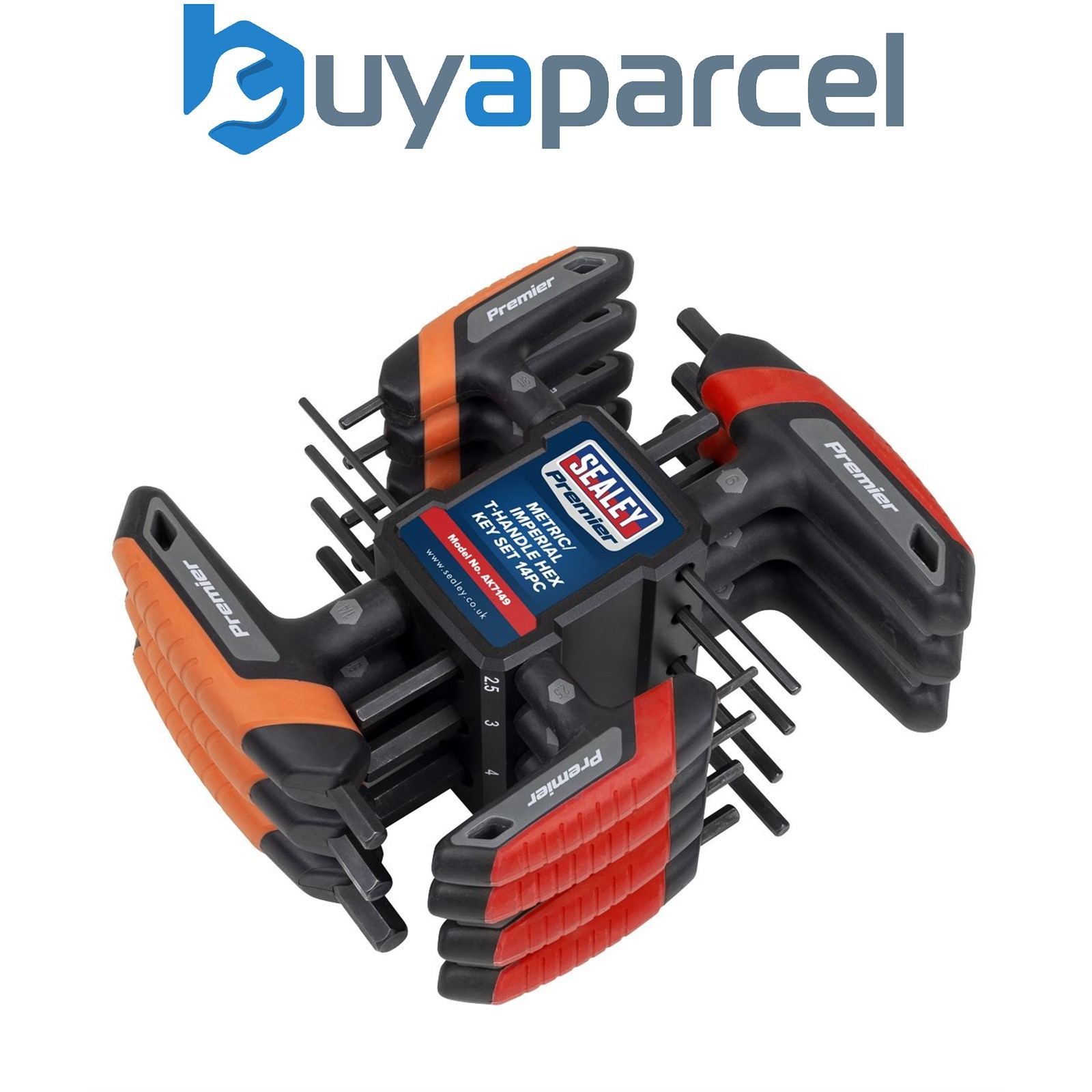 Sealey AK7149 Premier Metric/Imperial T-Handle Hex Key Set 14pc