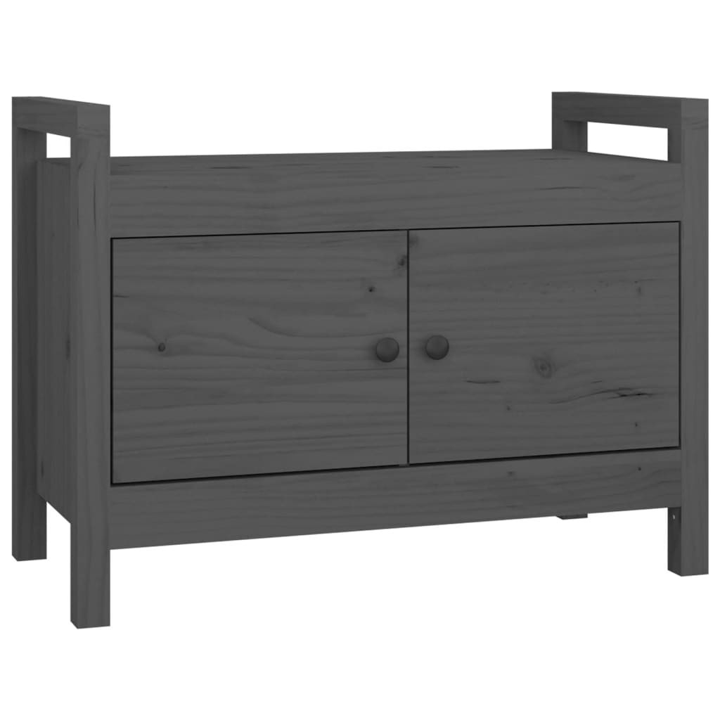 Solid Wood Pine Hall Bench Grey Wooden Entryway Storage Seating vidaXL