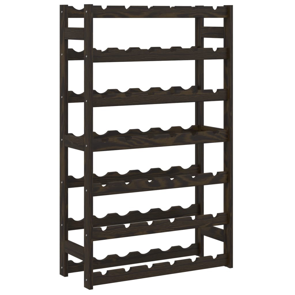 Wine Rack for 42 Bottles Shelf Bottle Holder Black Solid Wood Pine vidaXL