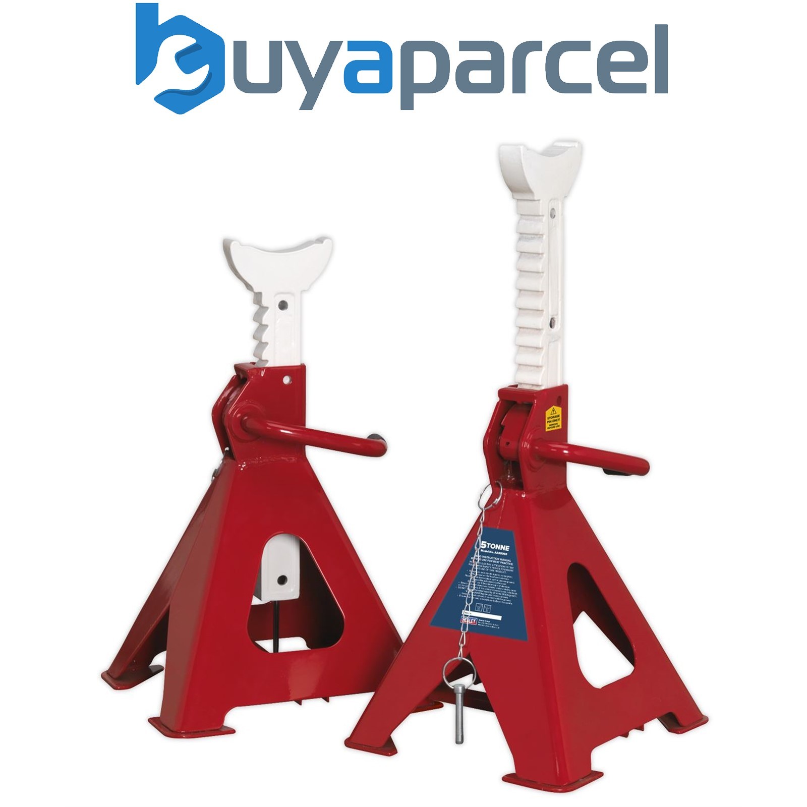 Sealey AAS5000 Auto Rise Ratchet Axle Stands (Pair) 5 Tonne Capacity per Stand