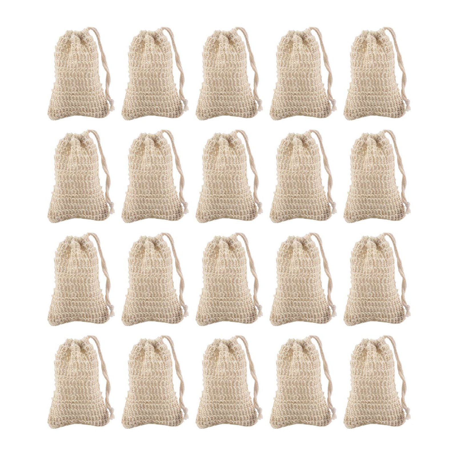 50Pcs Shower Bath Sisal Soap Bag Natural Sisal Soap Bag Exfoliating Soap8115