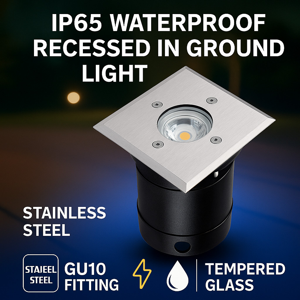 Kanlux BERG In-Ground Uplight GU10 IP67 Stainless Steel Drive-Over 500kg Outdoor