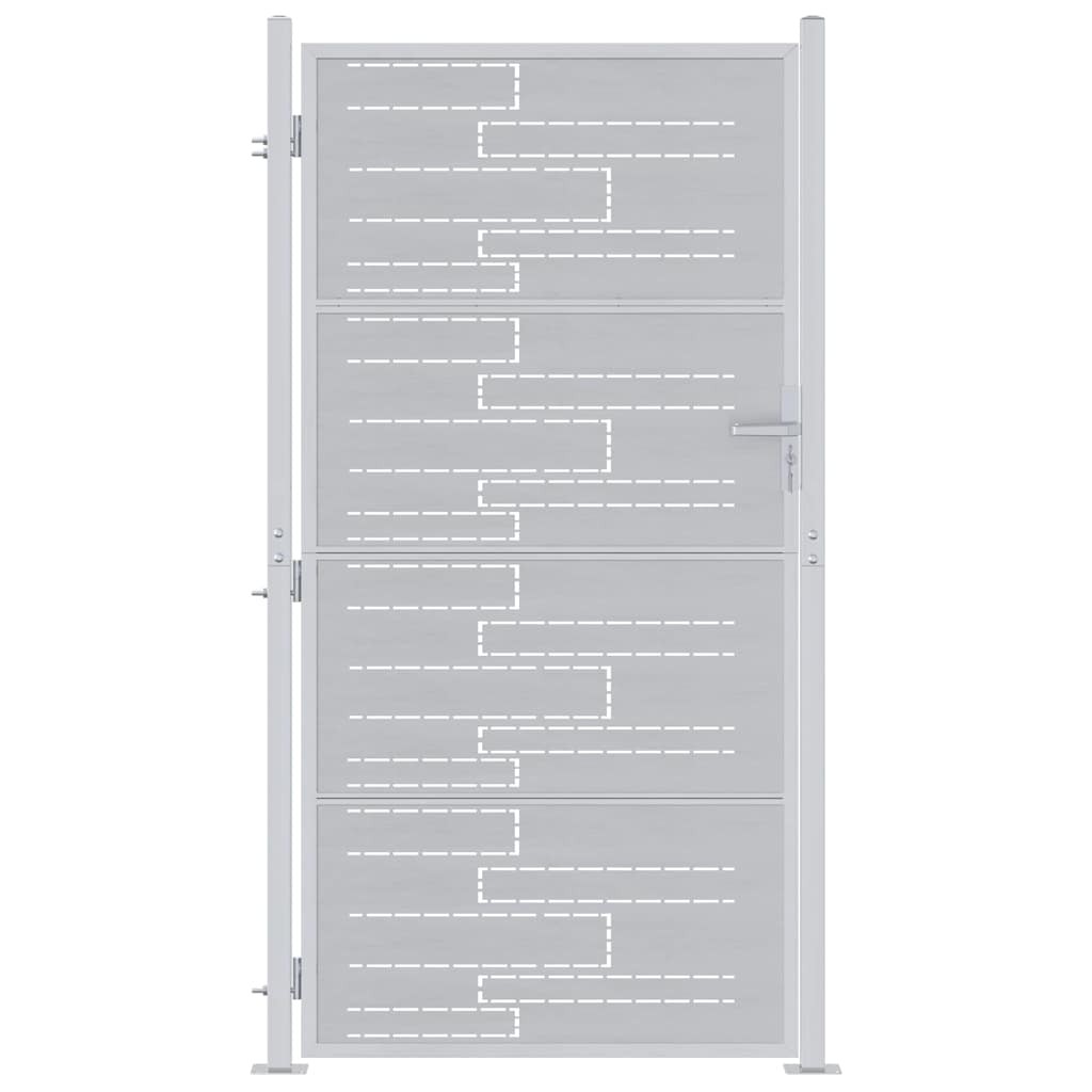 vidaXL Garden Gate with Lock Silver 96 x 180 cm Stainless Steel, Garden and Terr