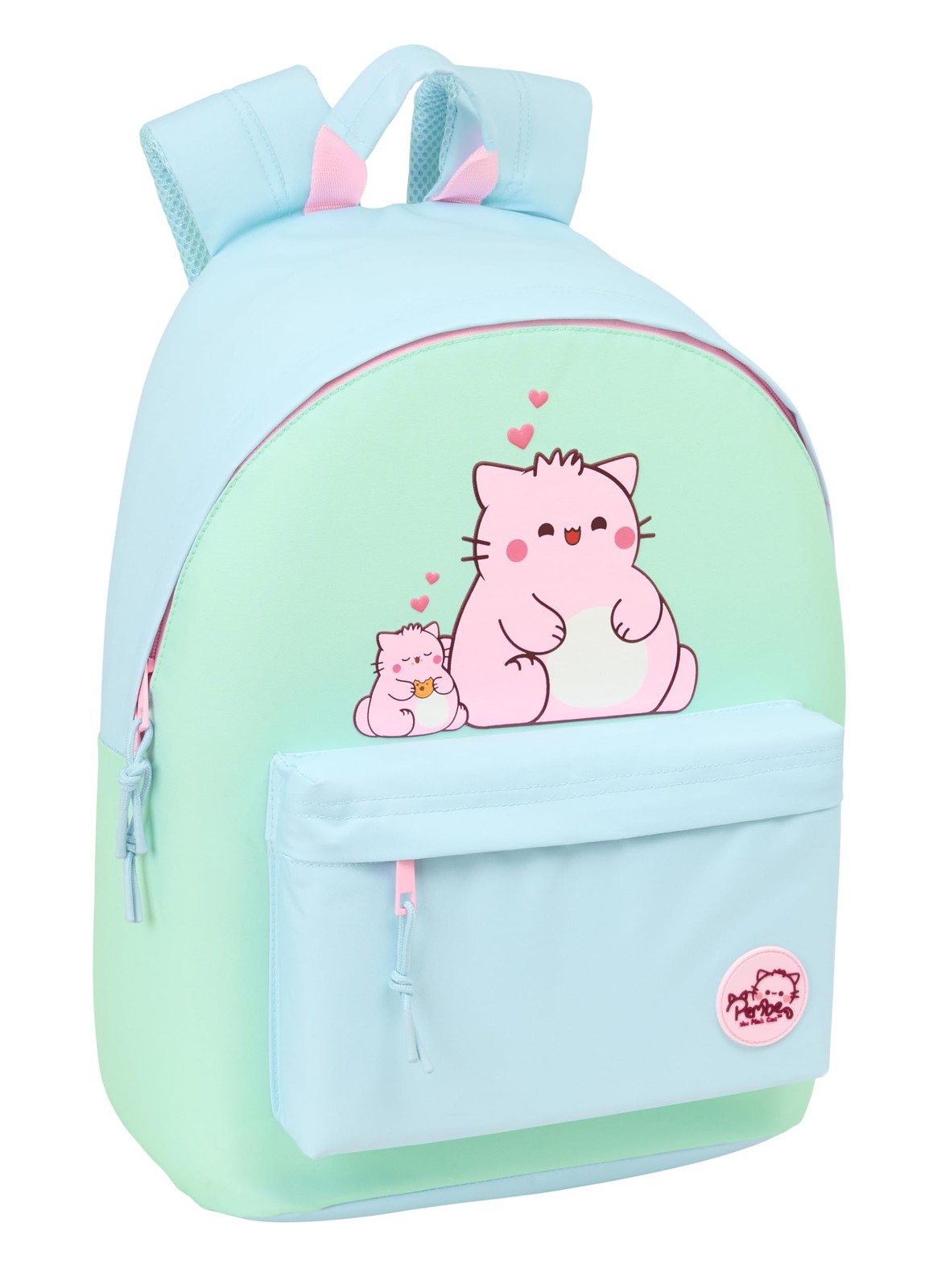 PEMBE THE PINK CAT – Youth Backpack for Laptop 14.1", Ideal for Young People of