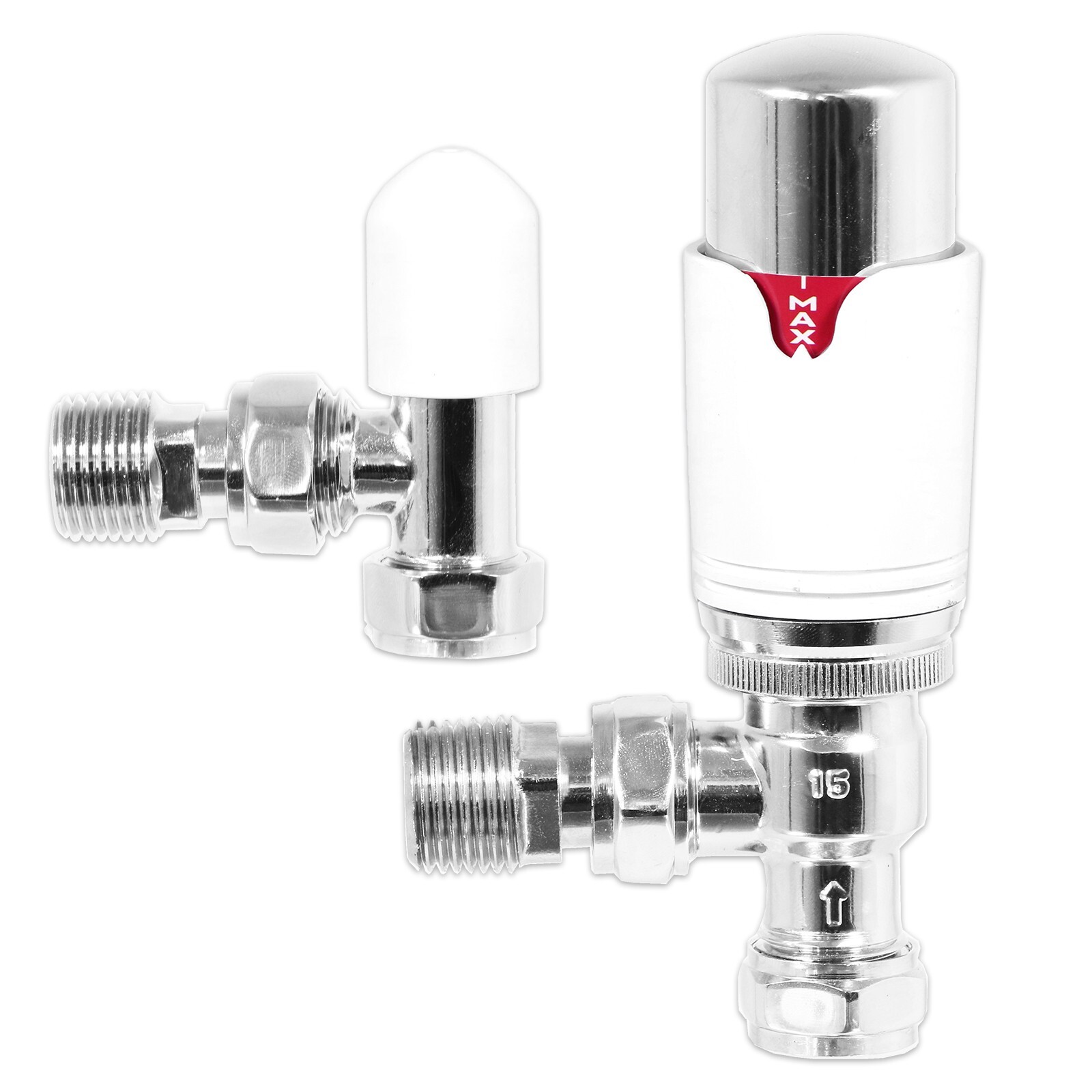 Self Balancing TRV Kit 15mm Thermostatic Radiator Valve Lockshield Heating Set