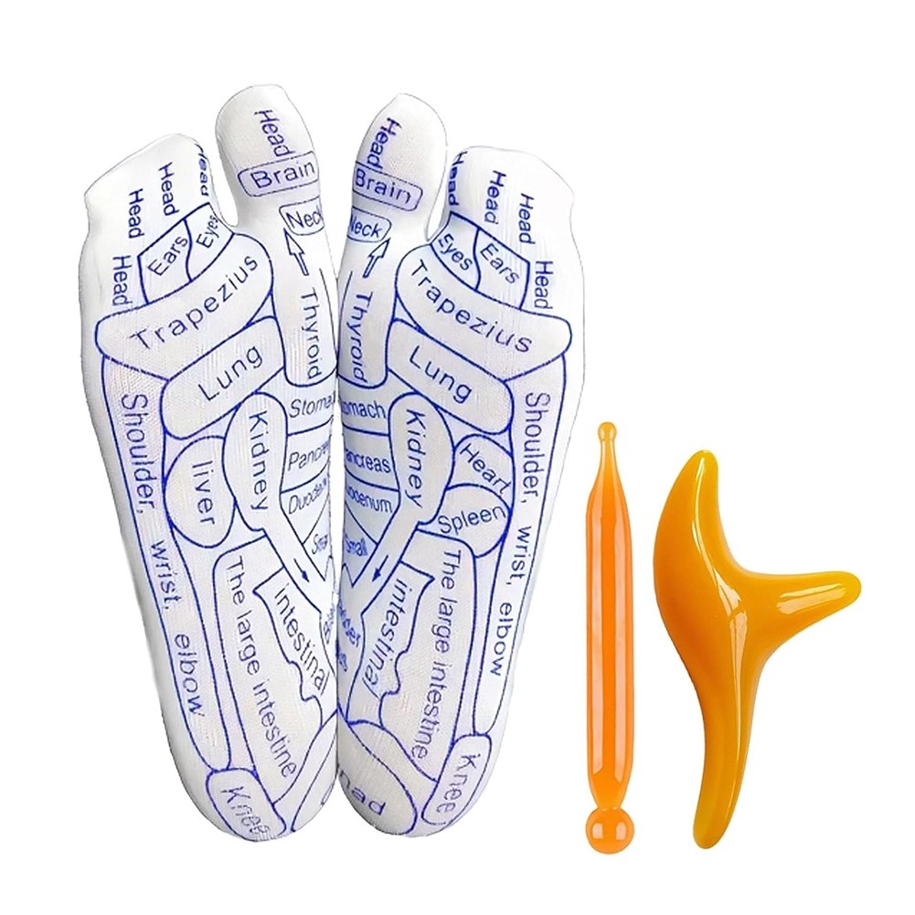 10X(Reflex Socks, Socks Z100, Reflexology Socks with Tools, Acupressure6498