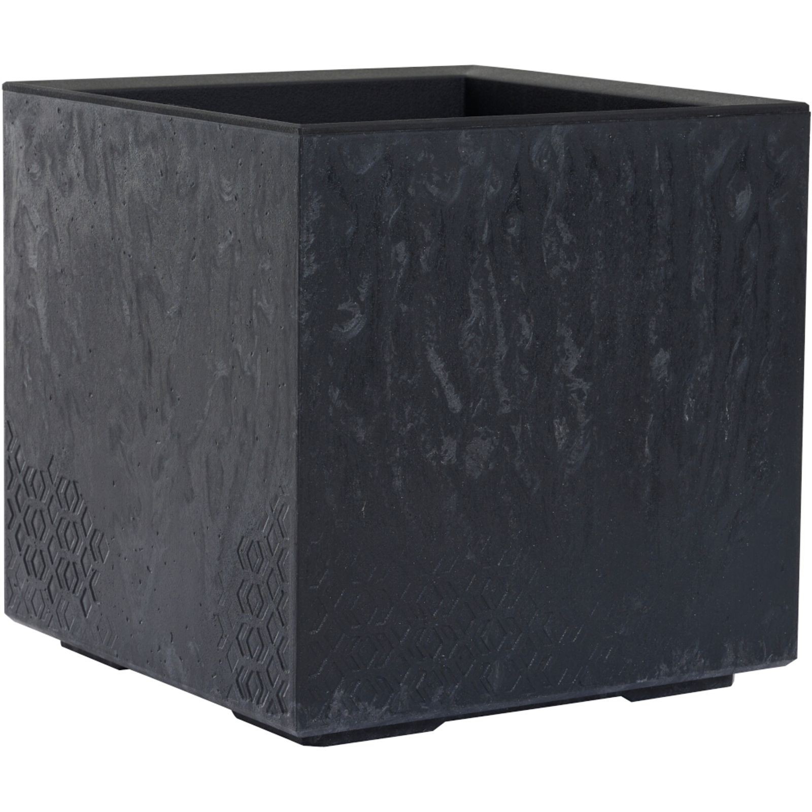 Plant Box Window Box Flowerpot Black Concrete Look 40 X 40 CM Plastic