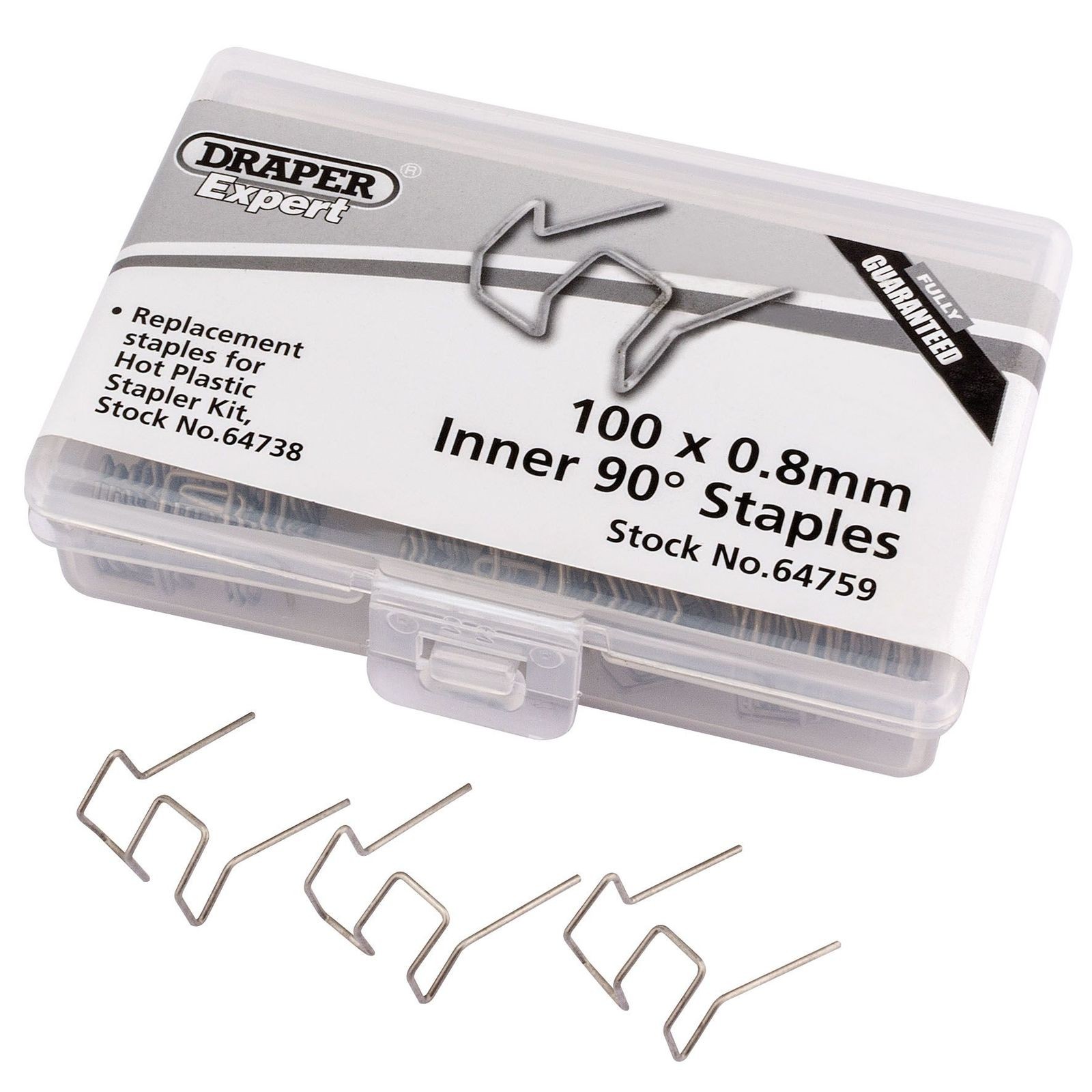 1x Pack Of 50 Draper 0.8mm Bent Castle Staples - 64759