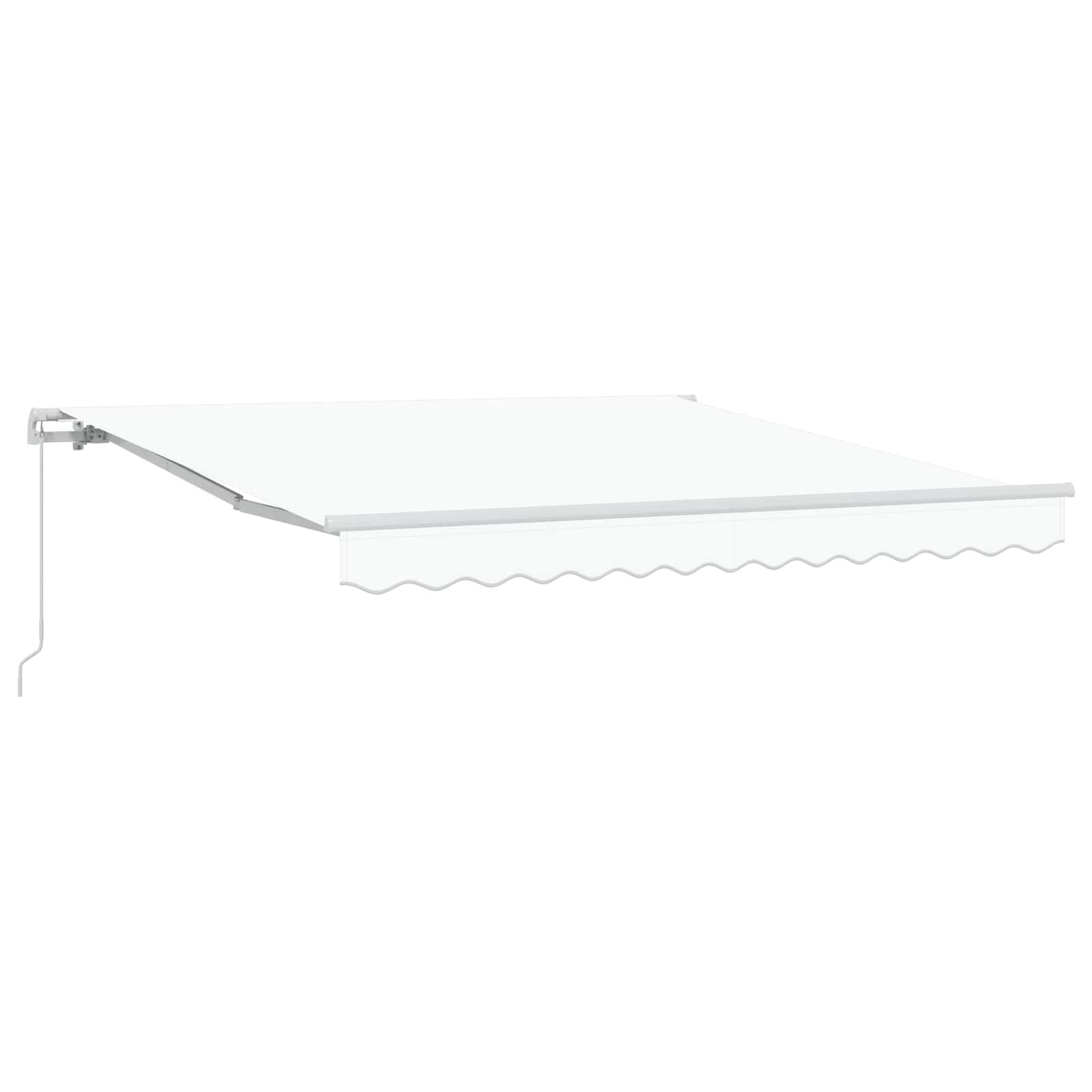 vidaXL Awning Retractable Manual White 300 x 250 x 165 cm Polyester, Garden and