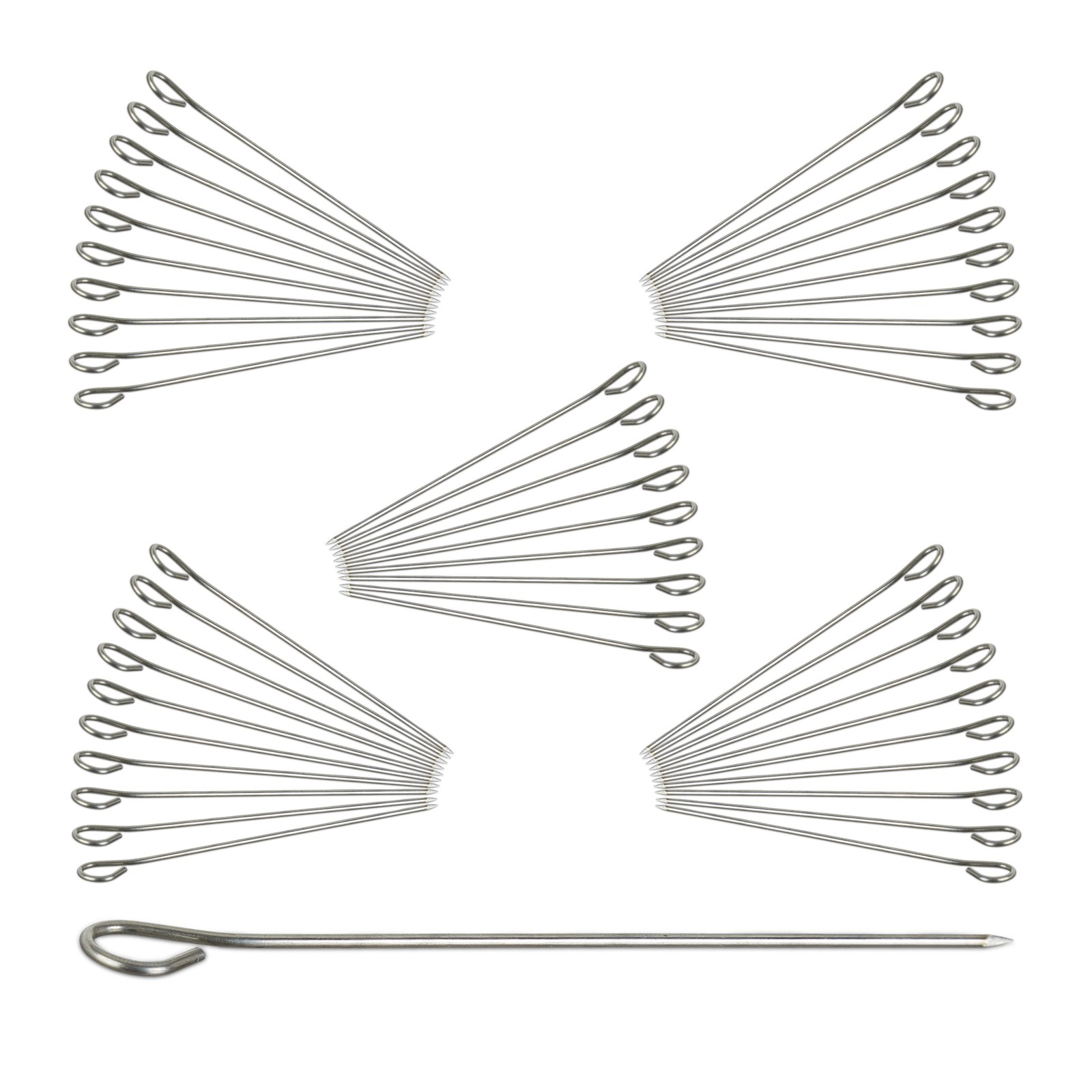 Stainless steel meat skewers Reusable Kebab Picks BBQ Trussing Needles 11 cm