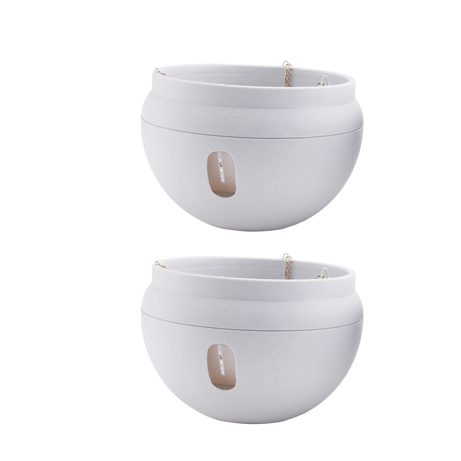 2X(2Pcs Plastic Hanging Planter Self Watering Basket with Hooks, Hanging6844