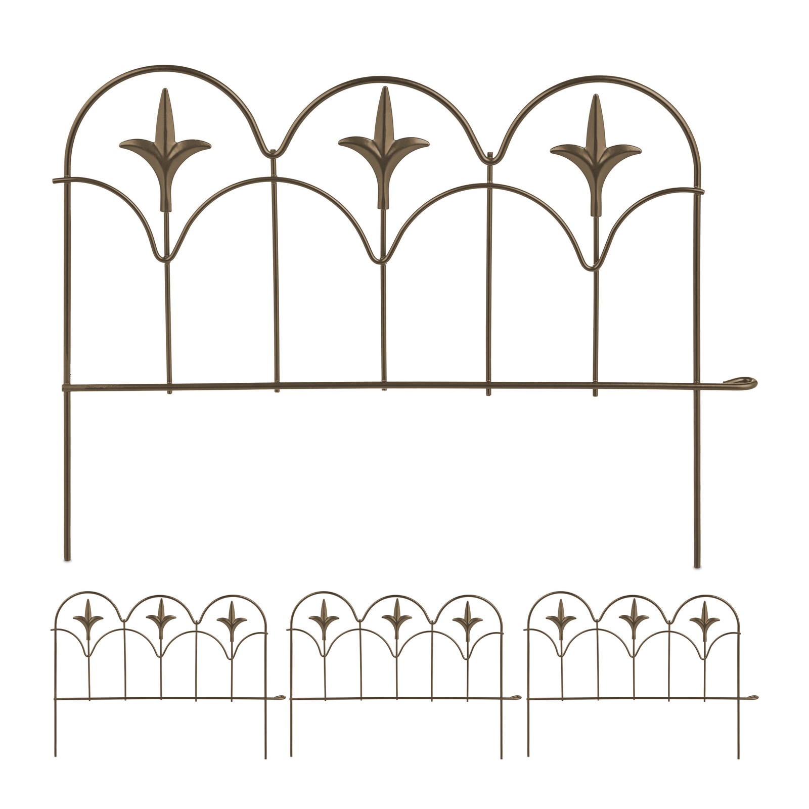 Garden fence flower bed edging low-profile metal surround powder-coated plug-in