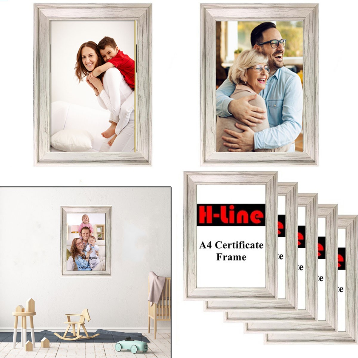 6 X A4 CERTIFICATE PHOTO PICTURE FRAMES STYRENE FRONT FREE STANDING WALL