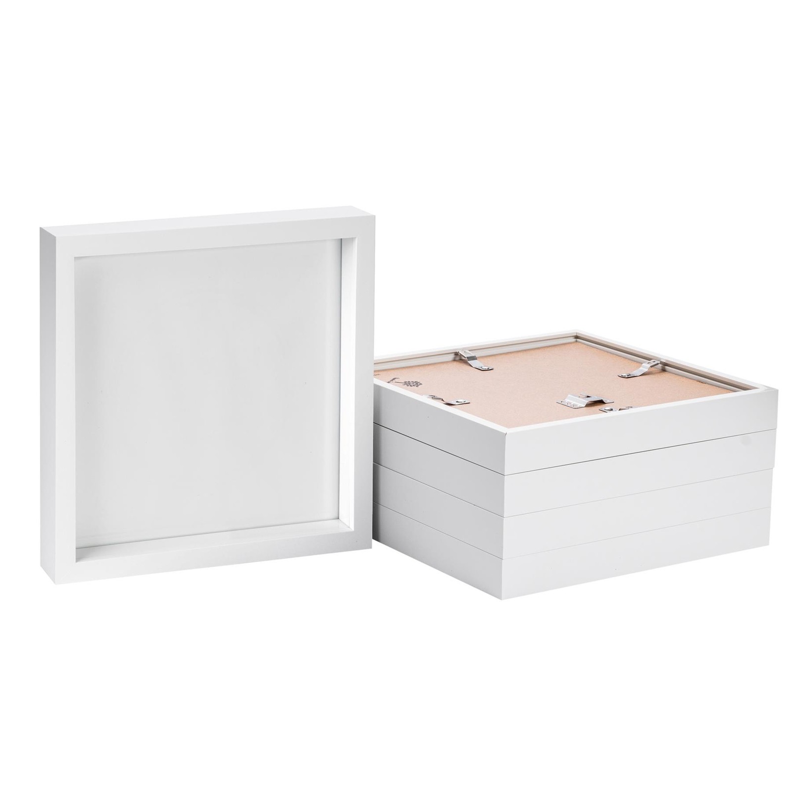 5x White 10" x 10" 3D Box Photo Frames Standing Hanging Craft Shadow Picture