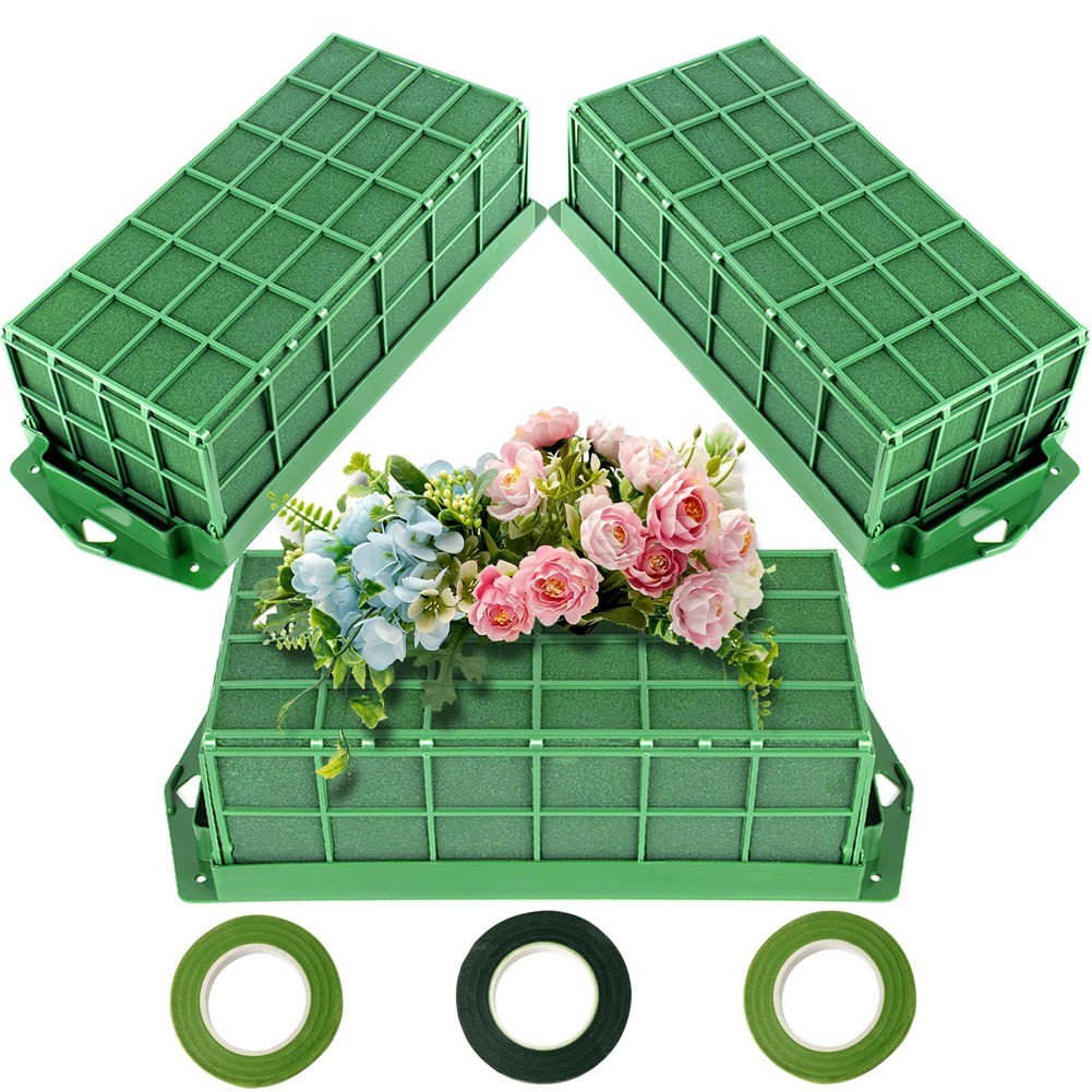 Floral Foam Cage, 3 Pack Floral Foam Blocks for Flower, Flower Holder with9456