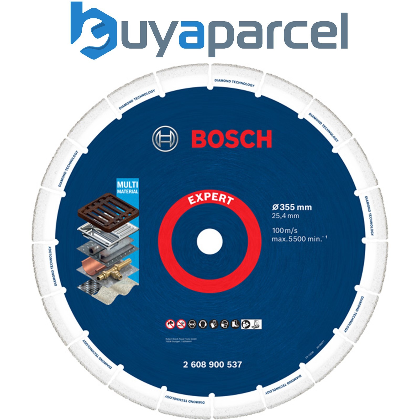 Bosch EXPERT Diamond Metal Wheel Large Size Cutting Disc 355 x 25.4mm 2608900537